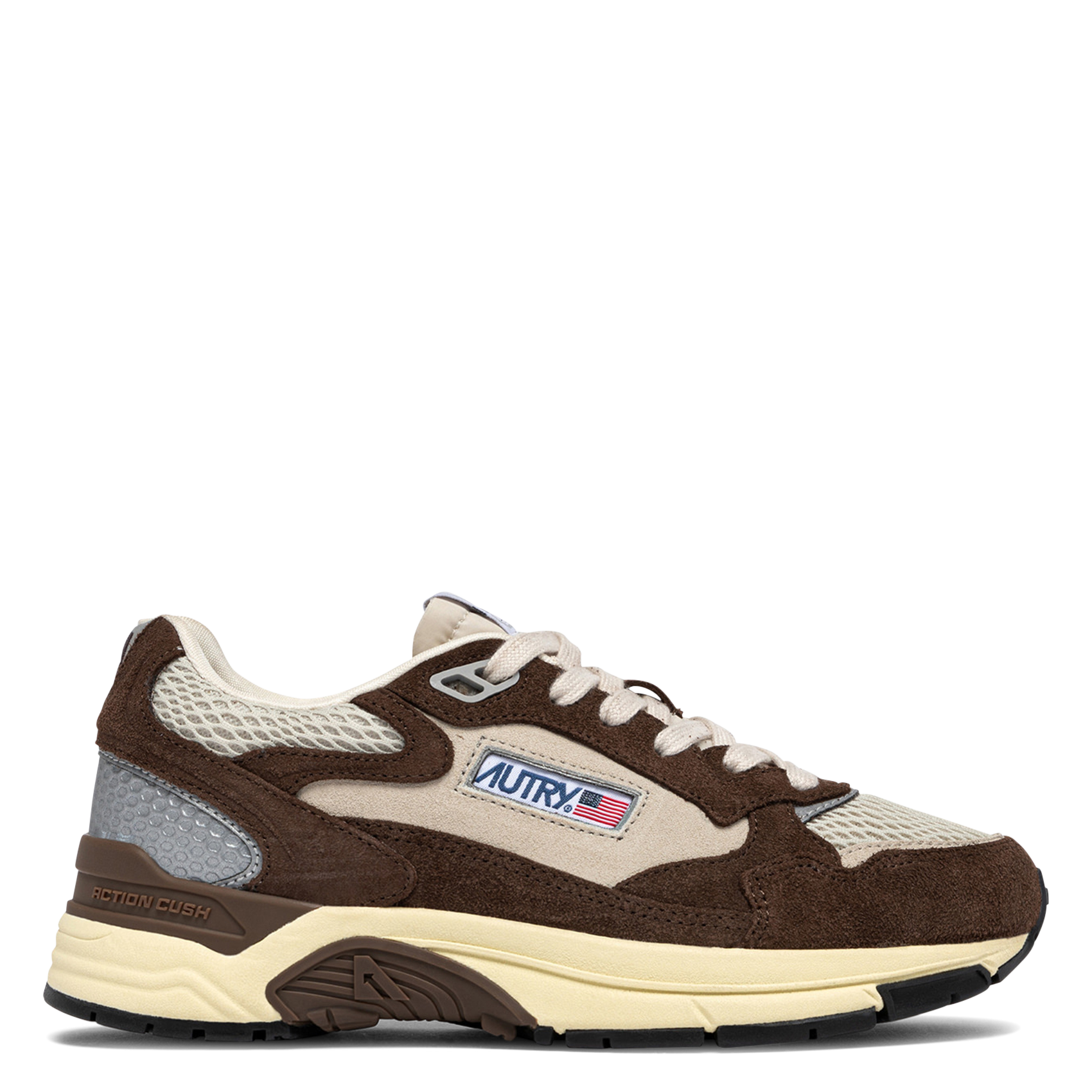 Baskets basses en cuir mélangé AUTRY Marron