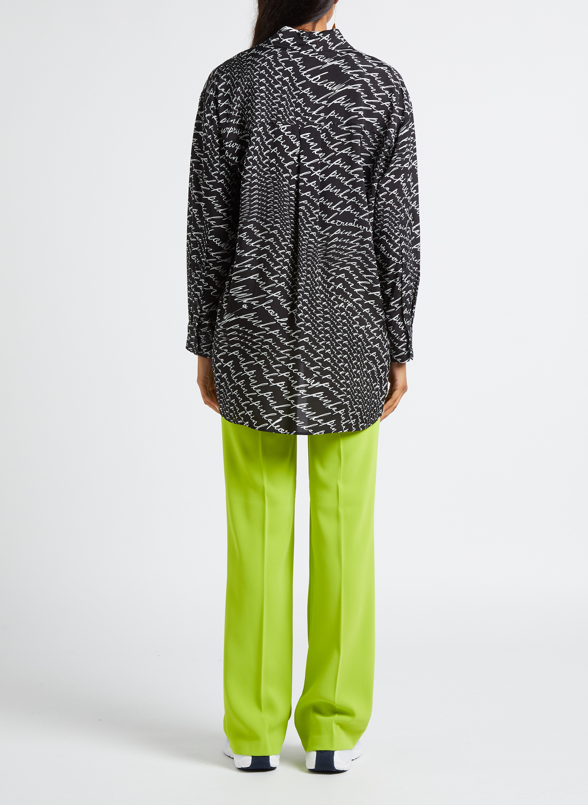 High-waisted flared pants PINKO Yellow