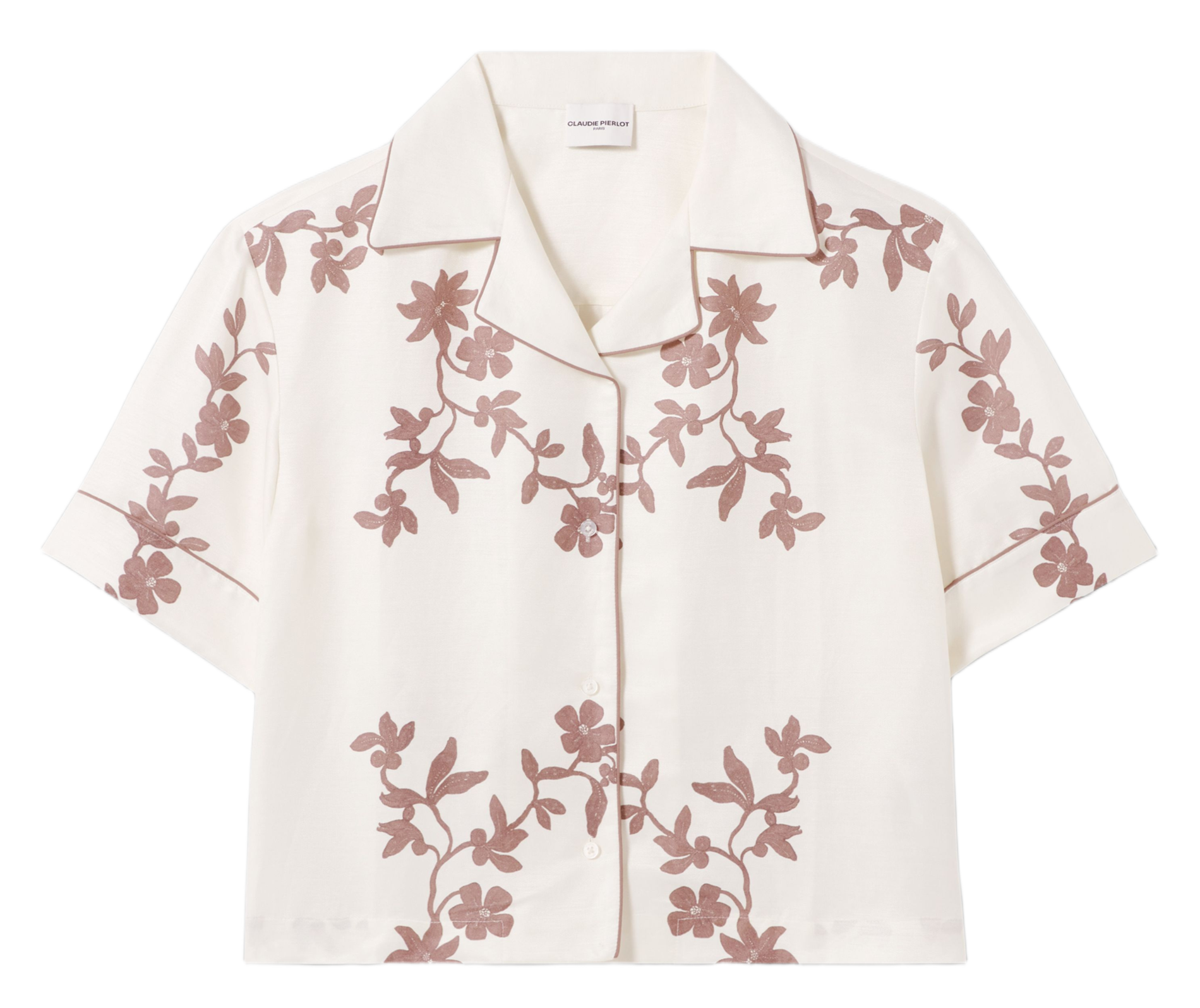 <p>Camisa recta con cuello de sastre estampado</p> CLAUDIE PIERLOT Multicolor