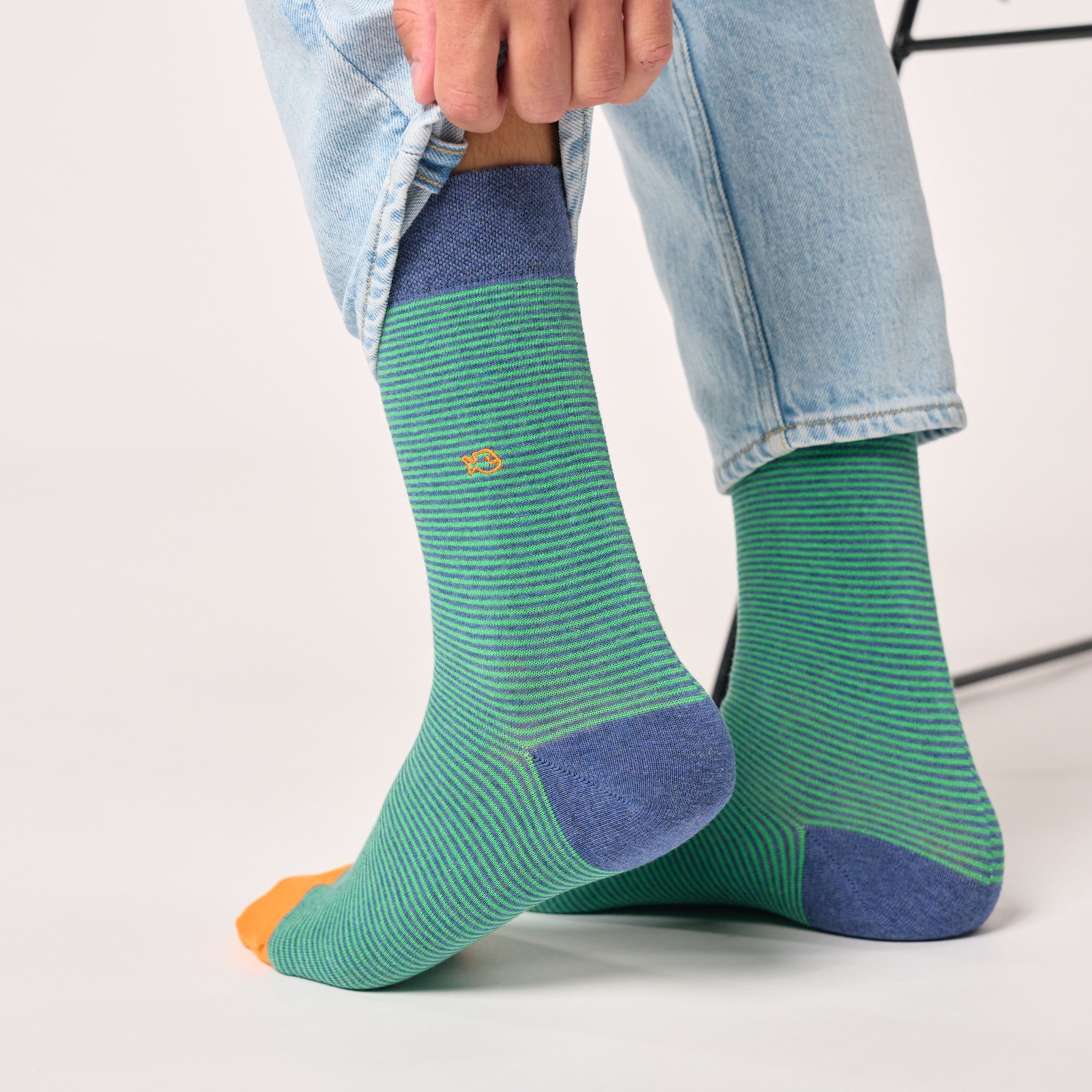 Combed cotton striped socks BILLYBELT Green