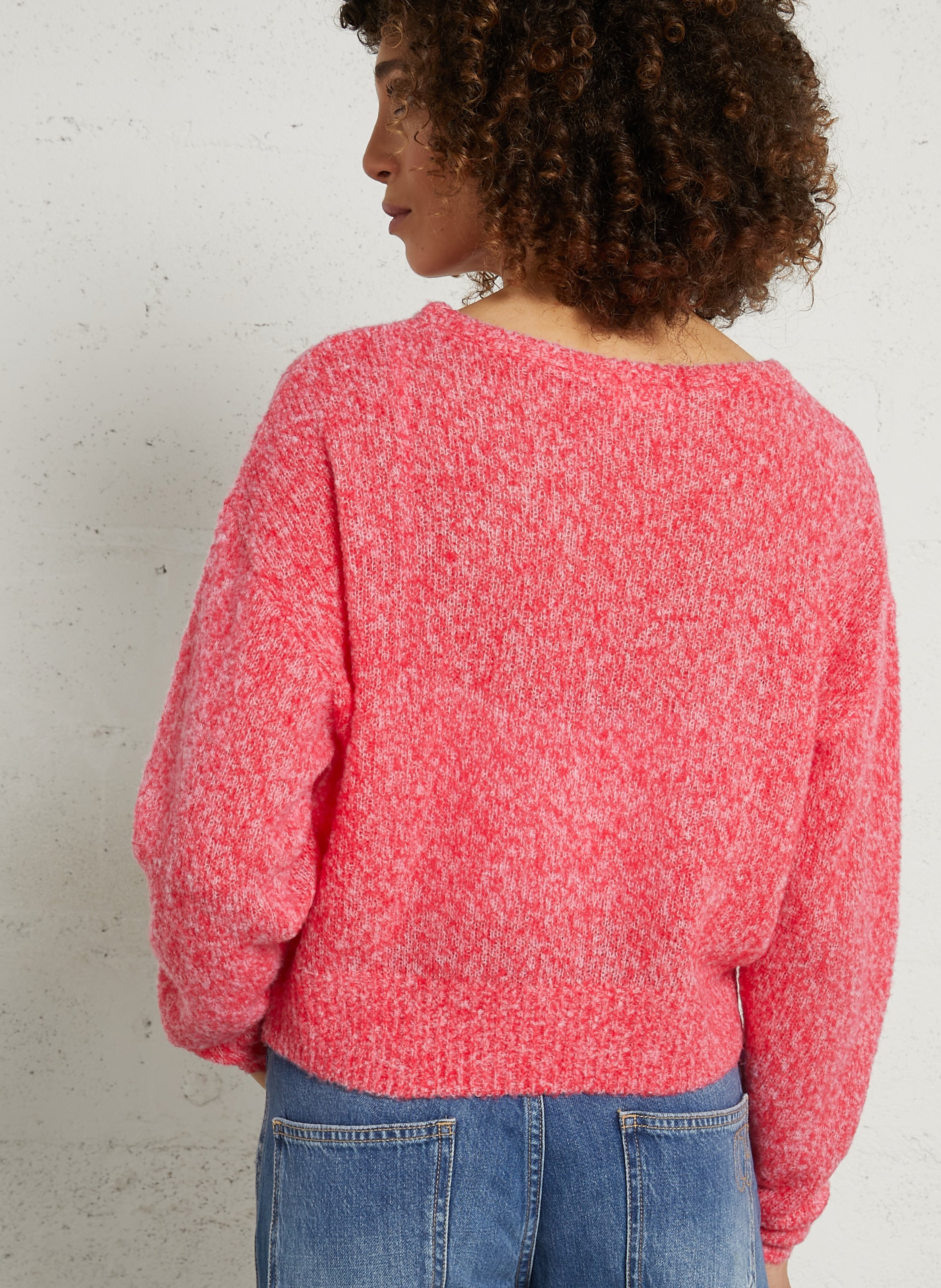 Round-neck wool-blend straight-cut sweater AMERICAN VINTAGE Red