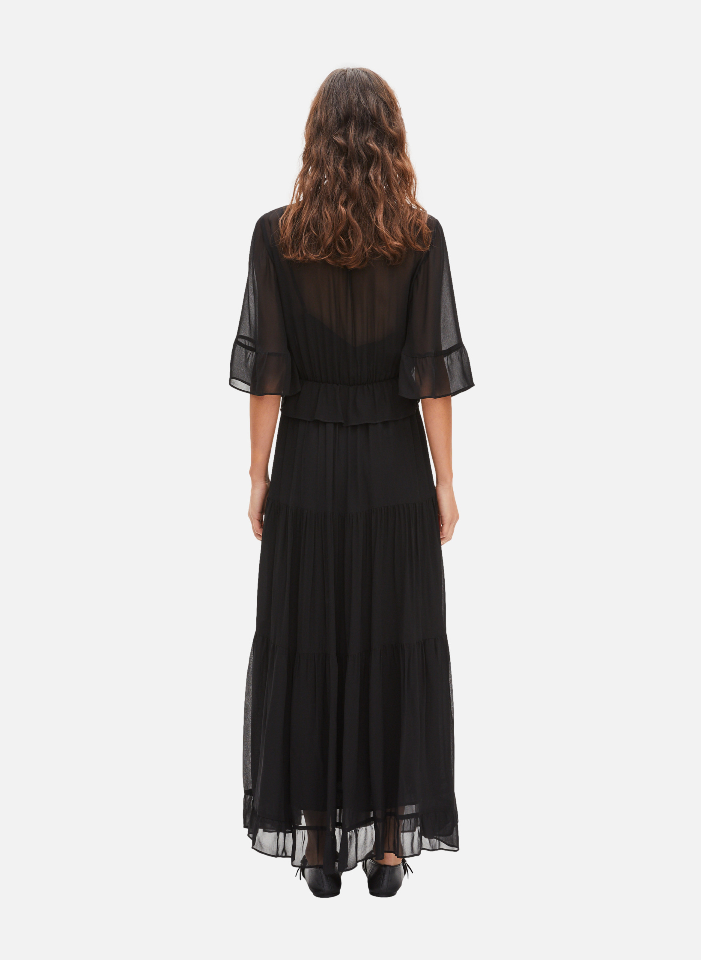 Flounced long dress THE KOOPLES Black