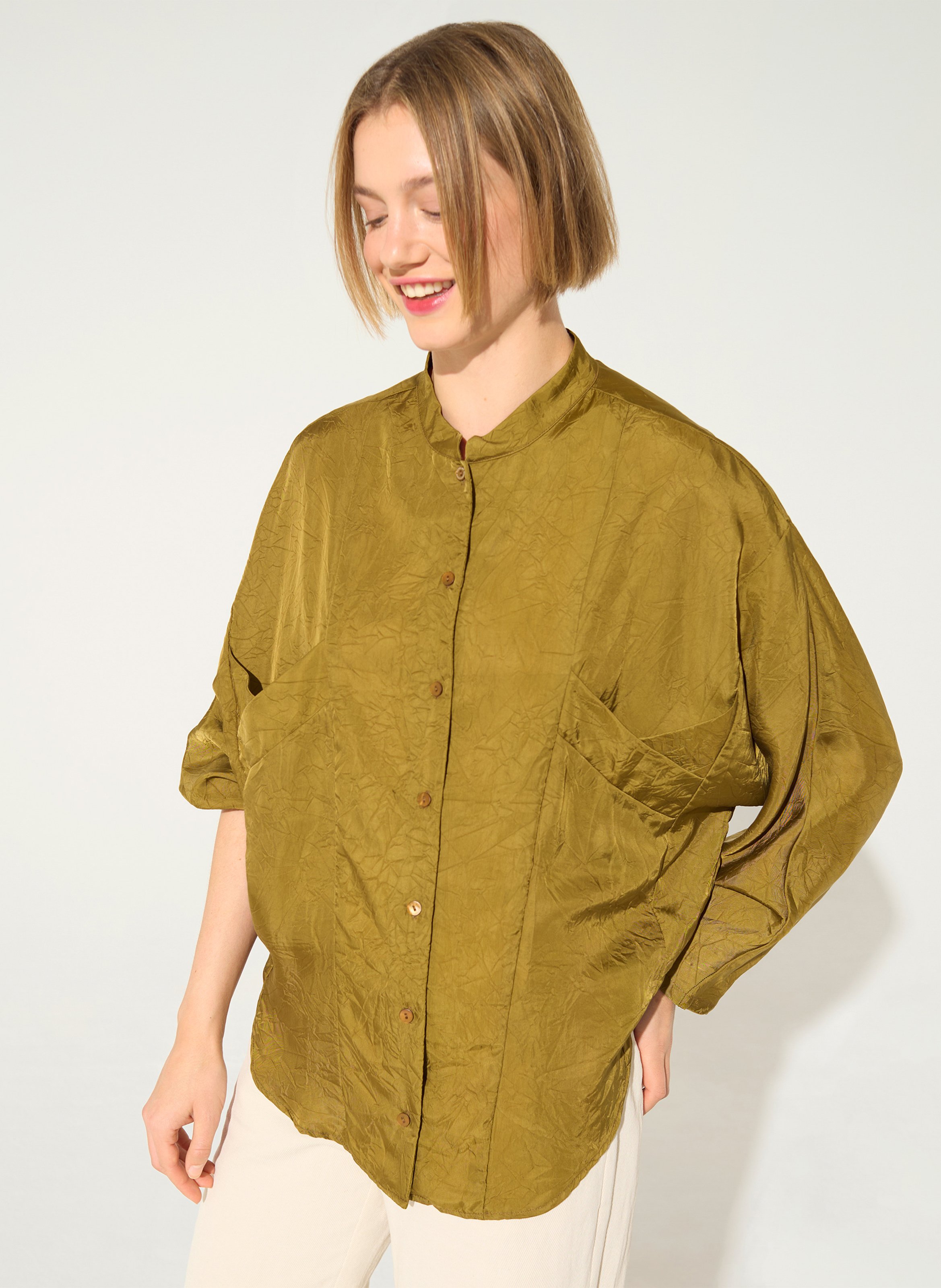 Blouse with round collar COTELAC Brown