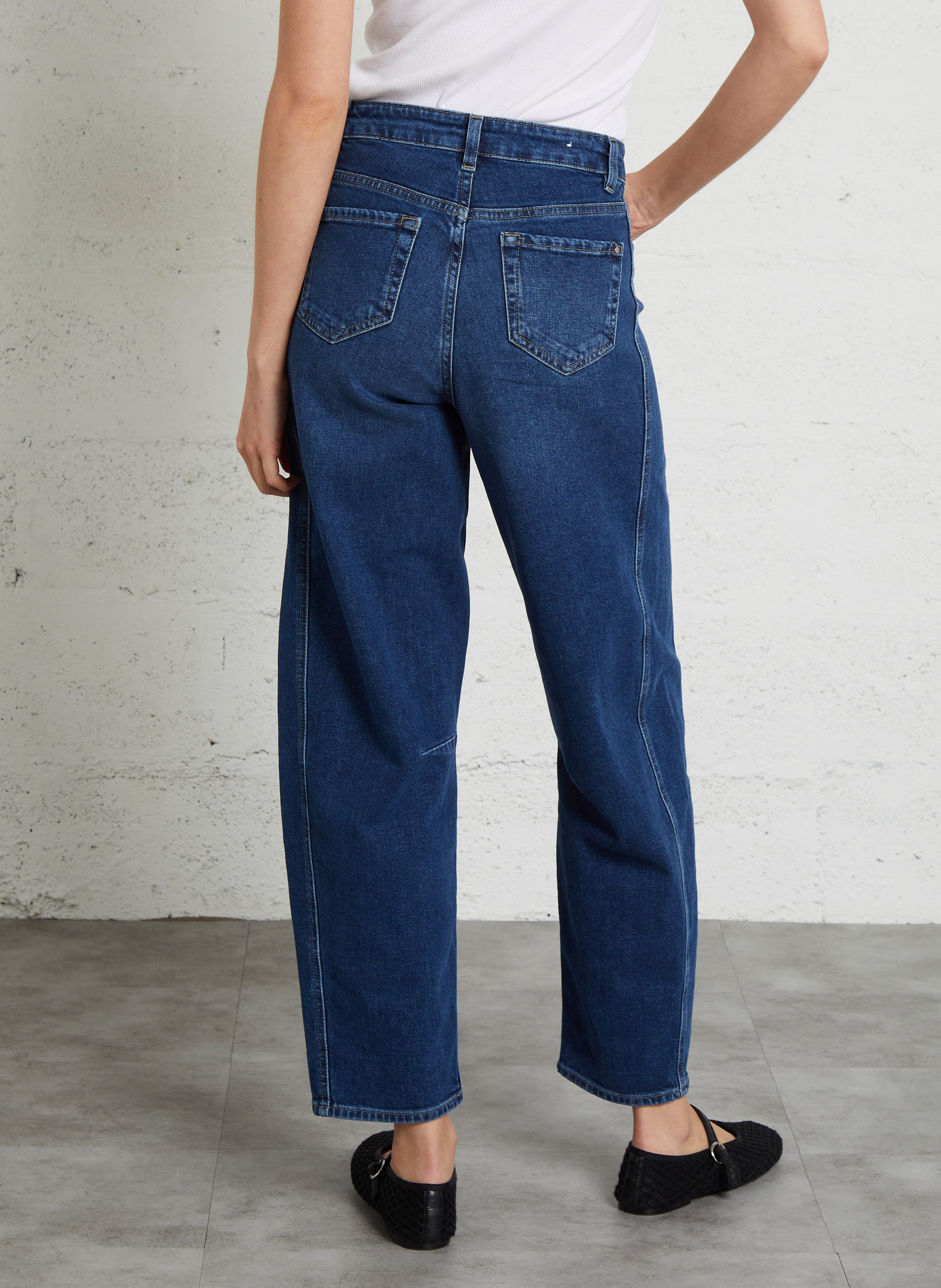 Hoge taille ballonjeans in effen kleur MAISON 123 Blauw