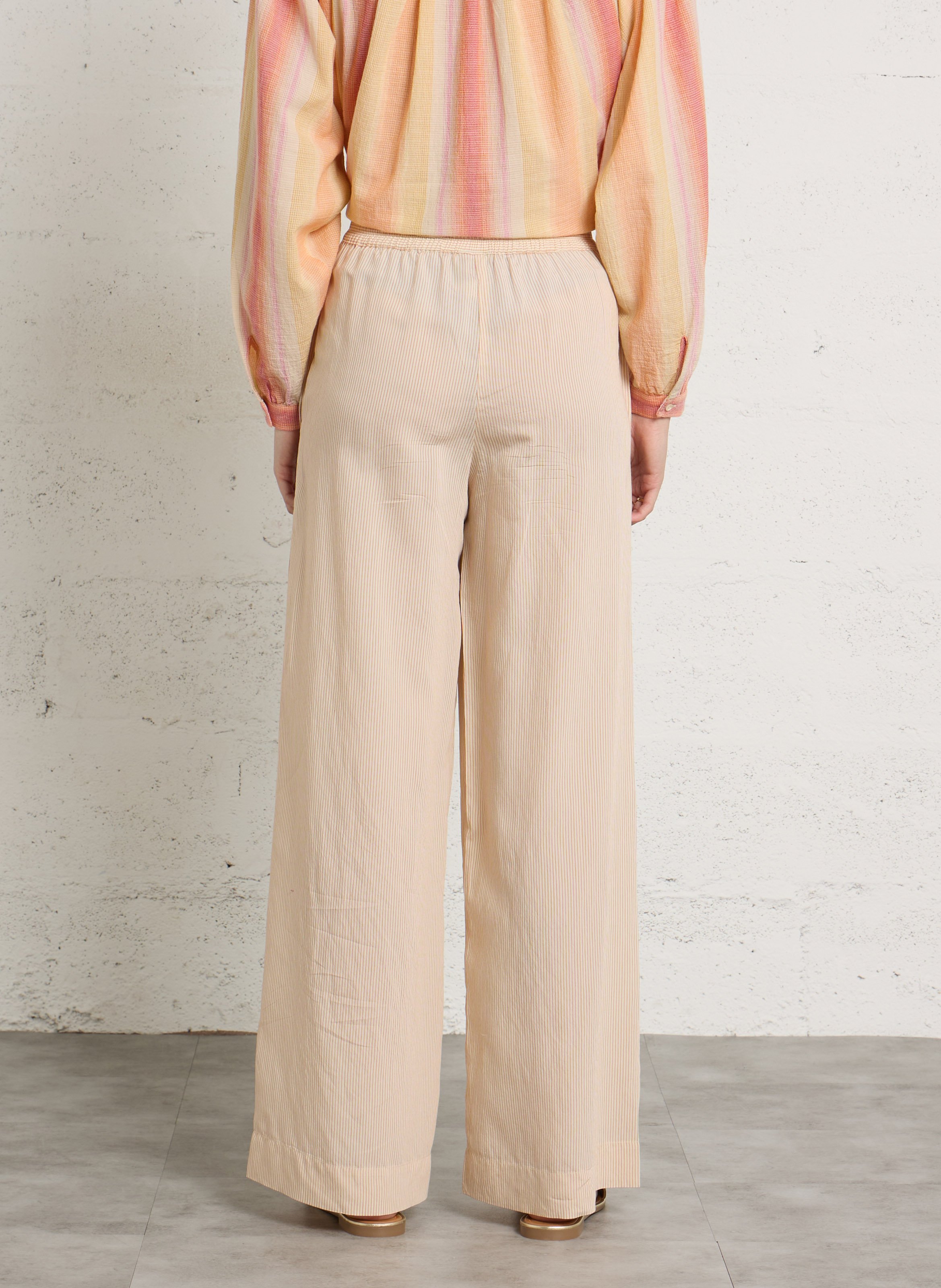 Checked straight-leg pants SACRECOEUR Orange