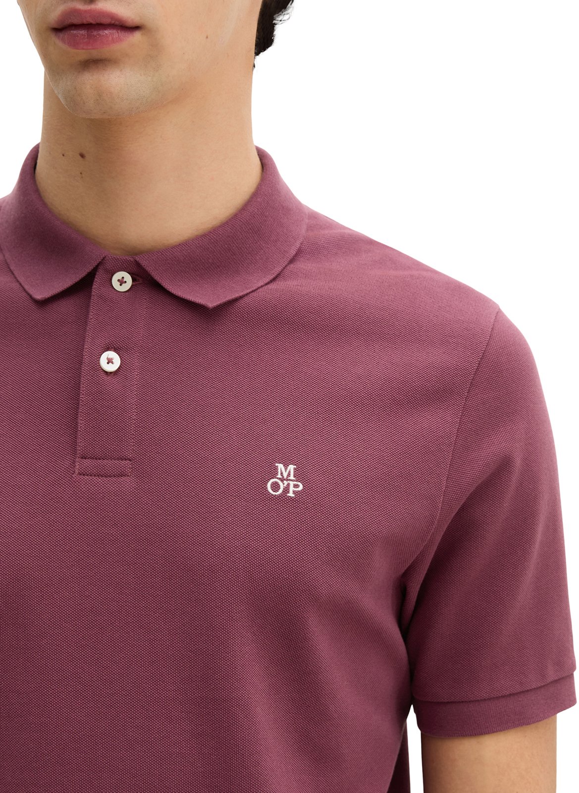 Straight cotton polo shirt MARC O'POLO Plums
