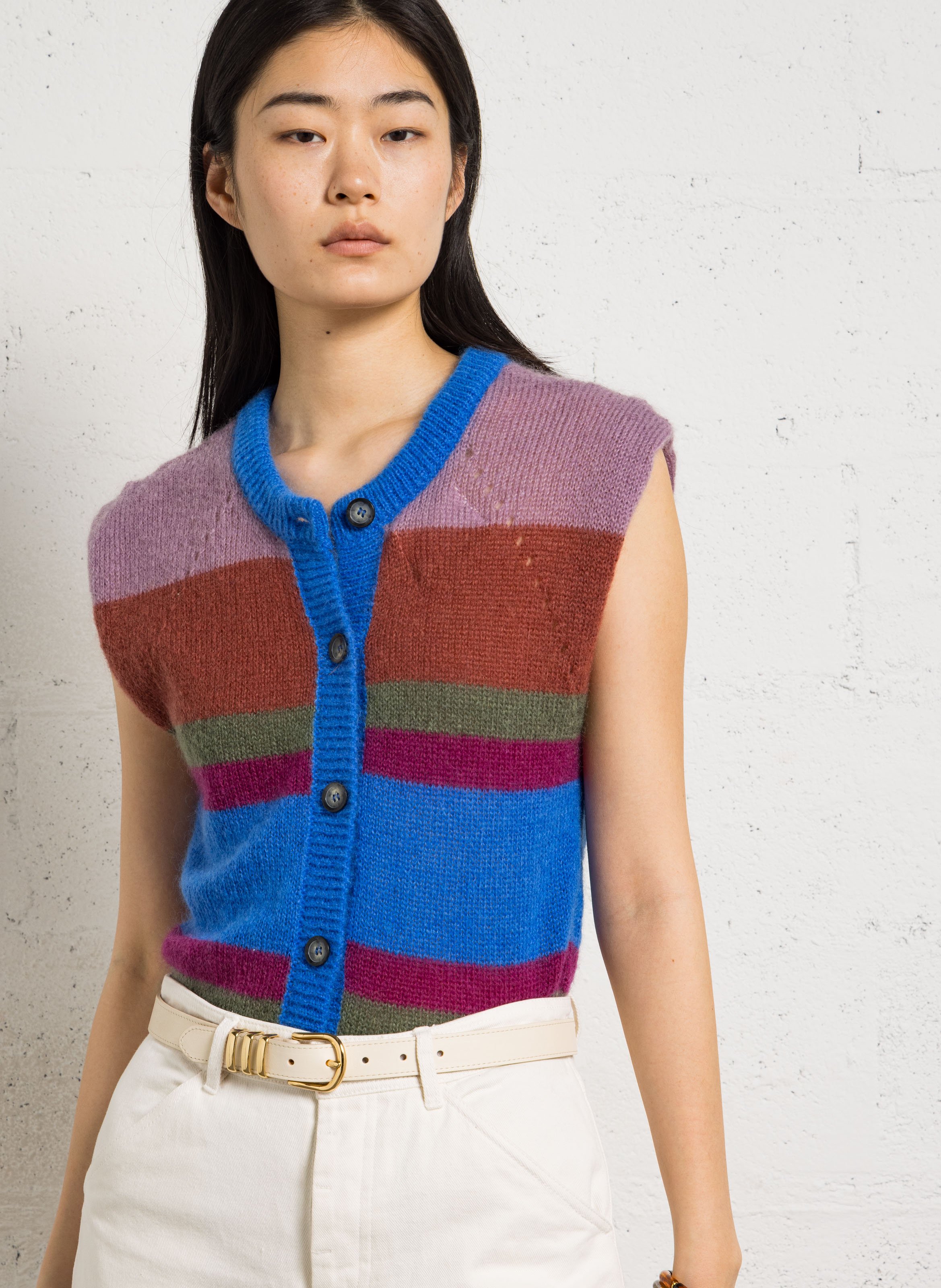 Smooth leather belt with buckle HERBERT FRERE SOEUR Beige