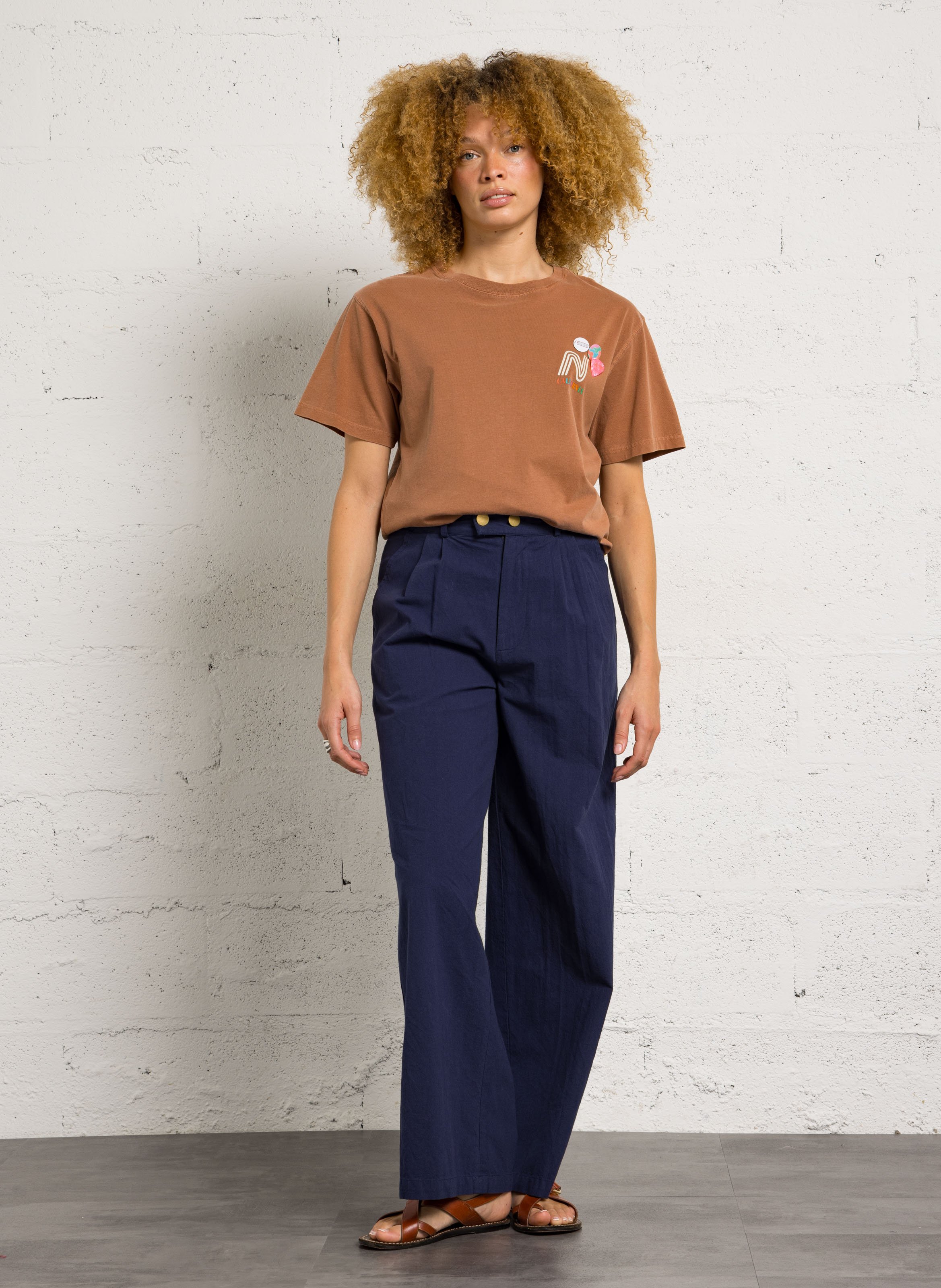 Regular-fit round-neck cotton T-shirt NEWTONE Red