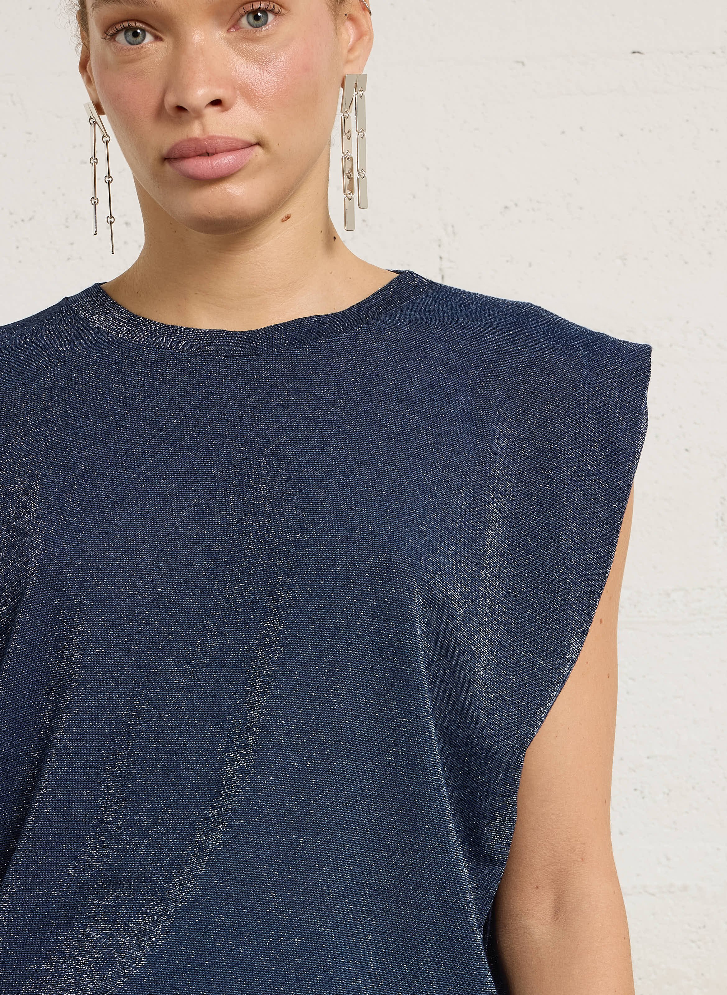 Rundhals-Top aus Strick MOMONI Blau