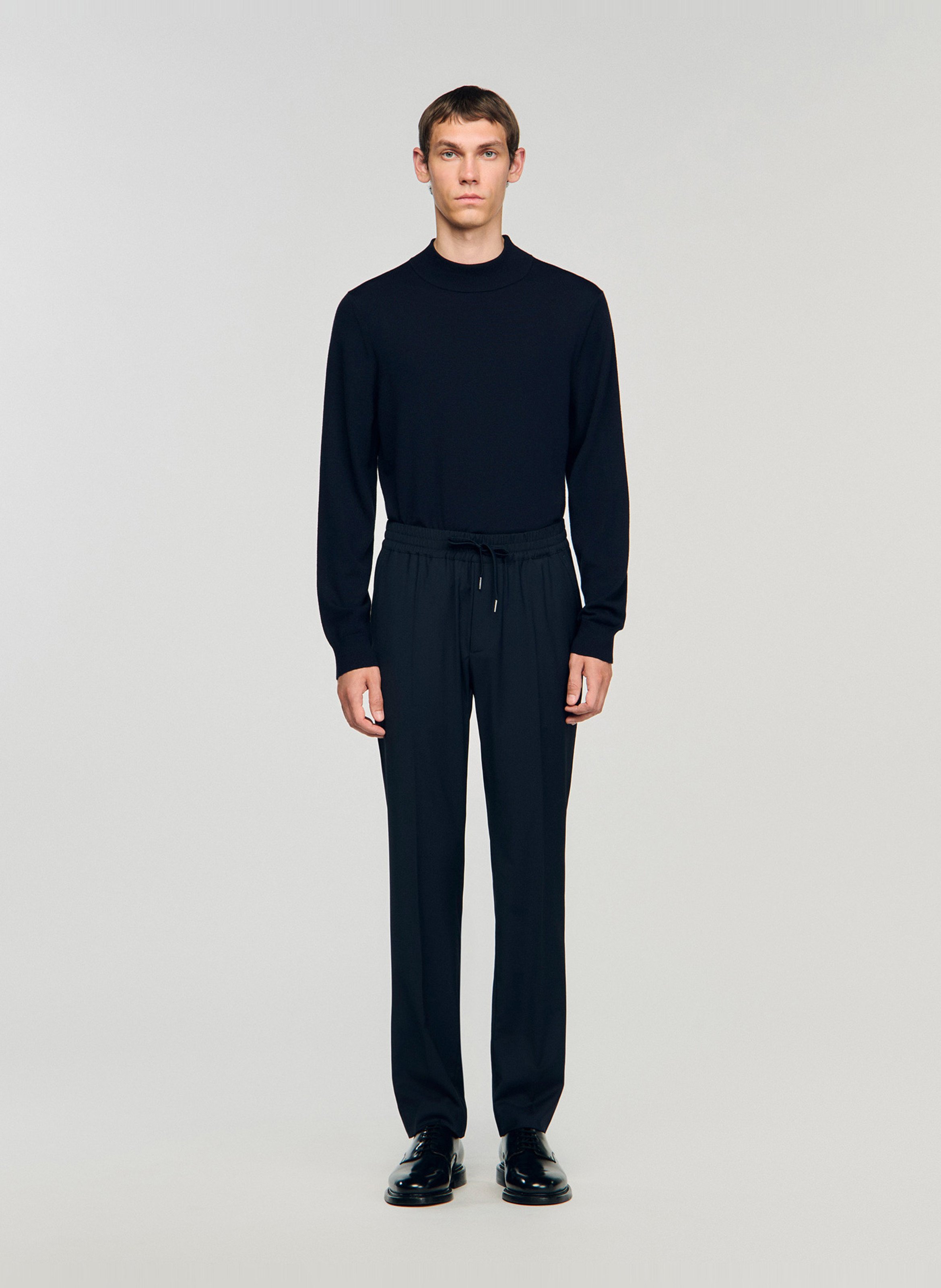 Wool-blend carrot pants SANDRO Blue