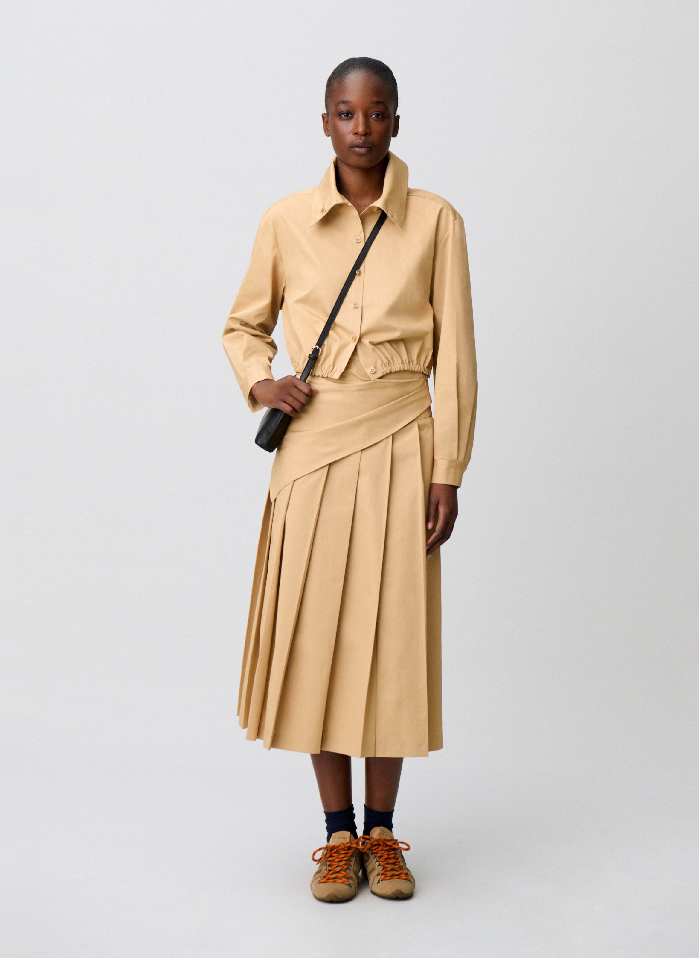 Katoenen slim fit overhemd CLAUDIE PIERLOT Beige