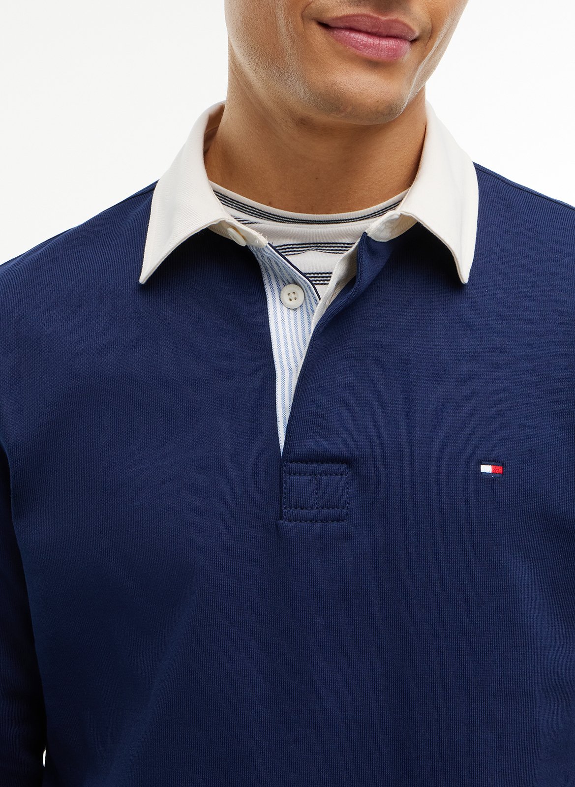 Polo recto de manga larga liso TOMMY HILFIGER Azul