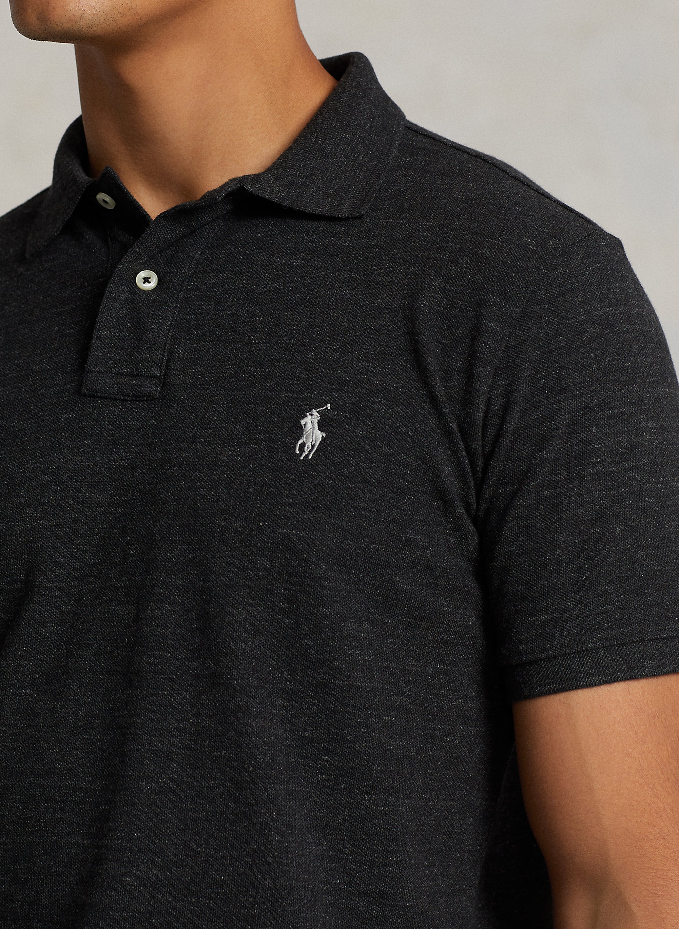 Polo custom-fit en coton piqué | Noir POLO RALPH LAUREN Homme