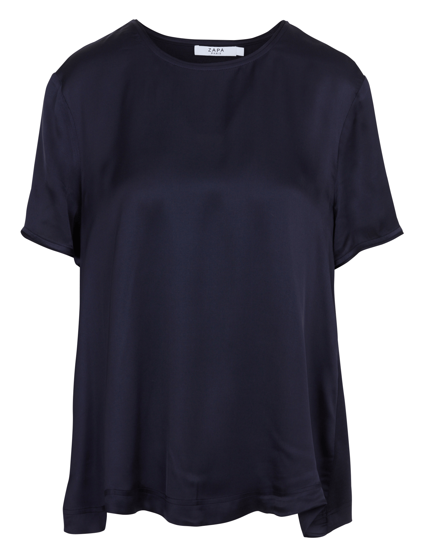 Oversized round neck satin top ZAPA
