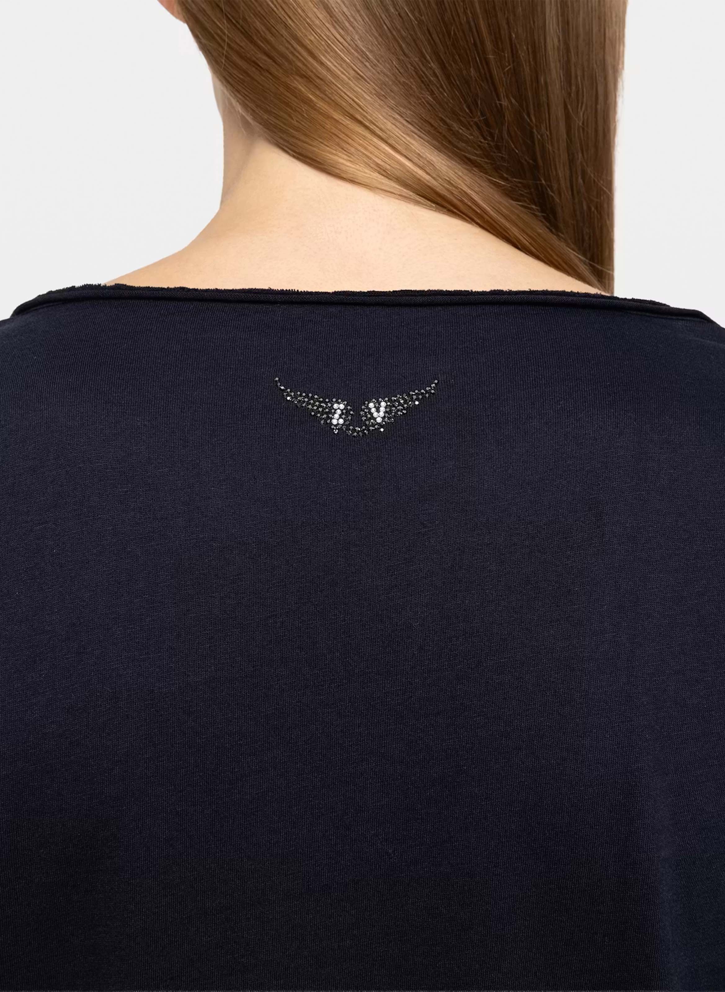 Baumwoll-T-Shirt mit V-Ausschnitt ZADIG&VOLTAIRE Blau
