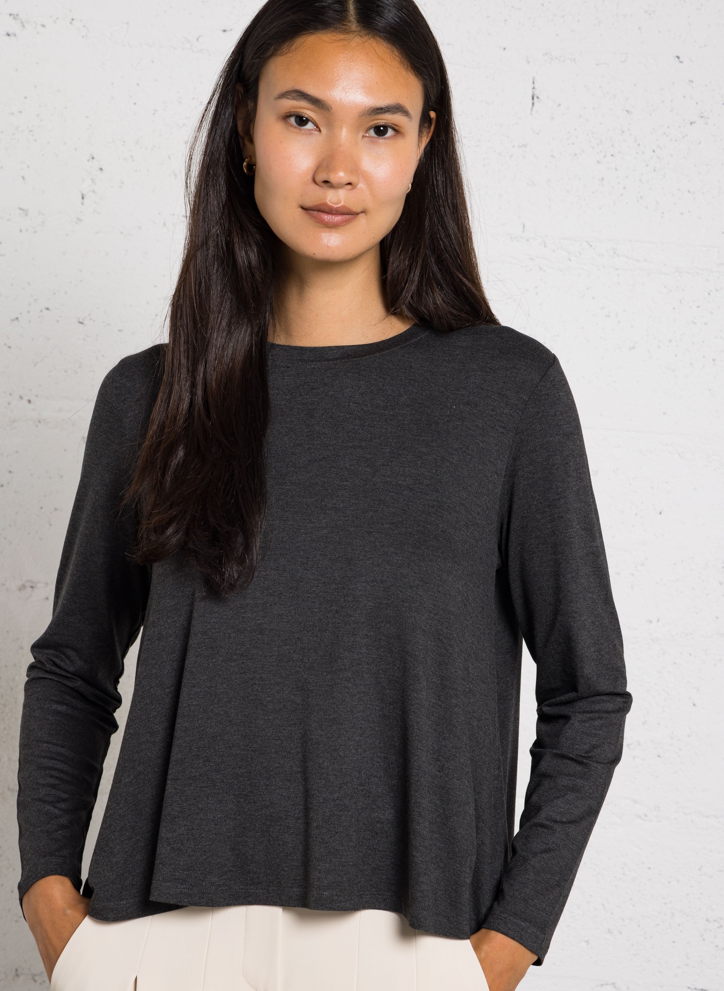 Ruimvallend T-shirt met ronde hals MAJESTIC FILATURES