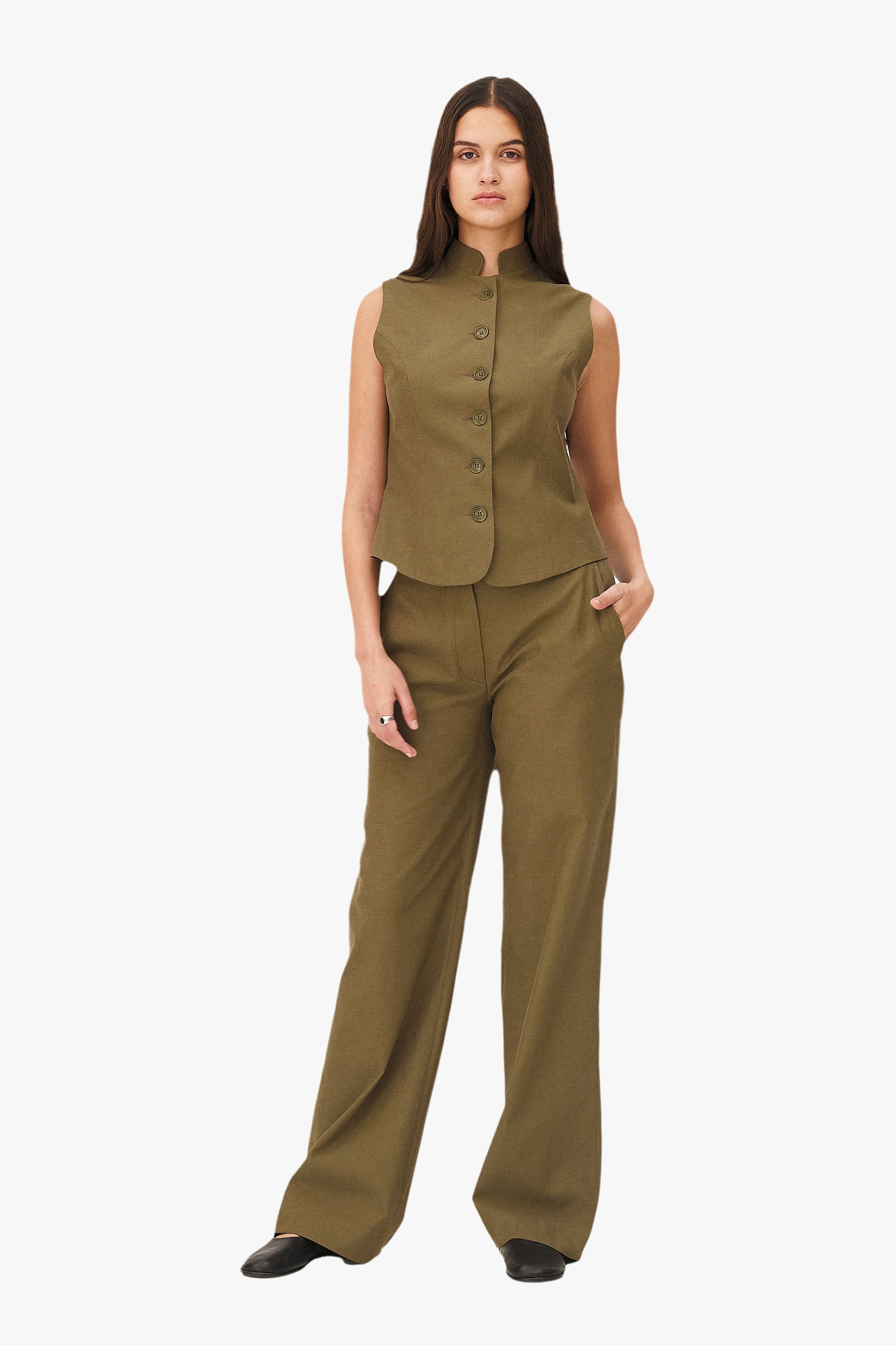 Flared pants gilia Noyoco Green
