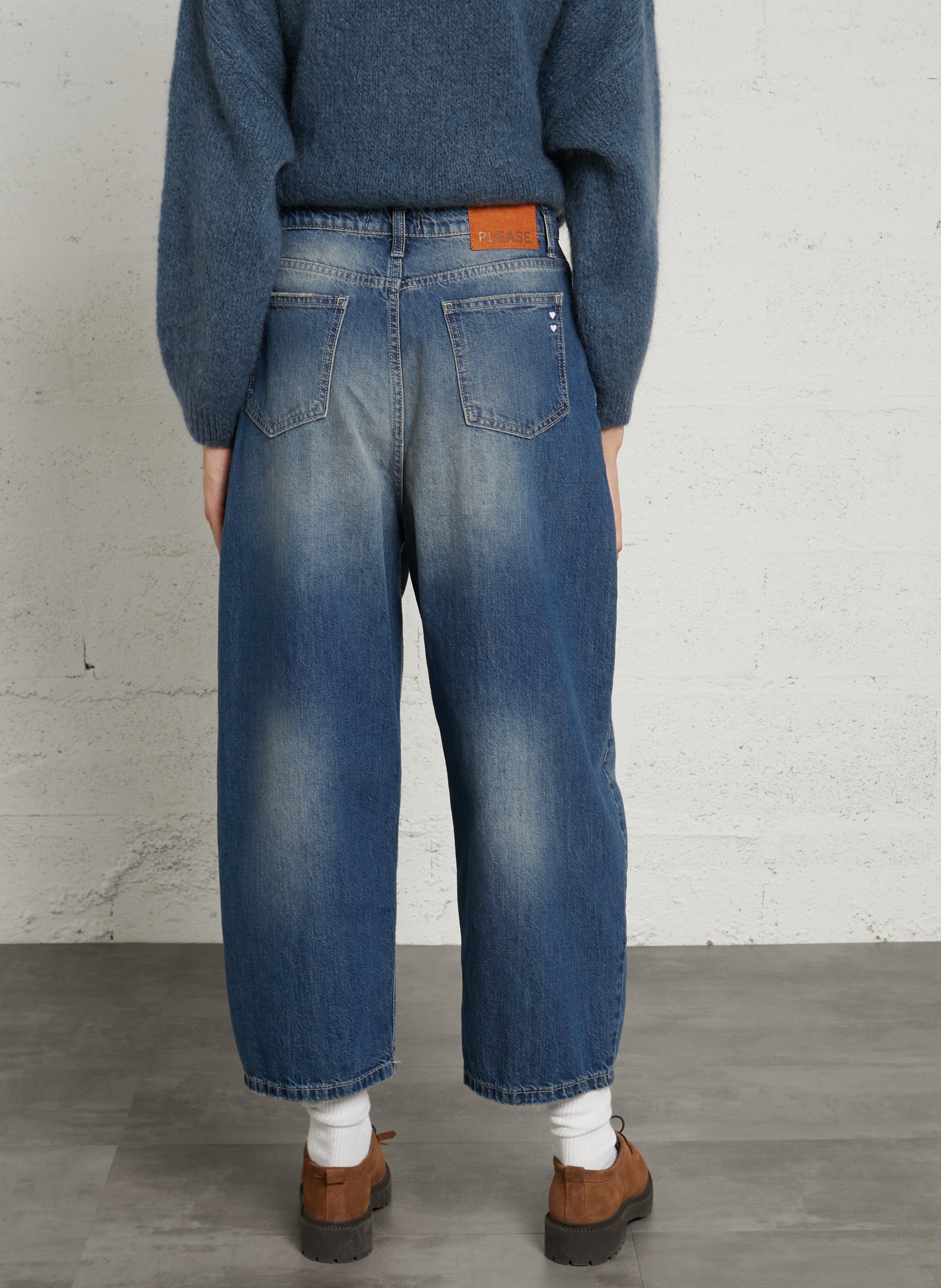 Cotton denim jeans PLEASE Blue