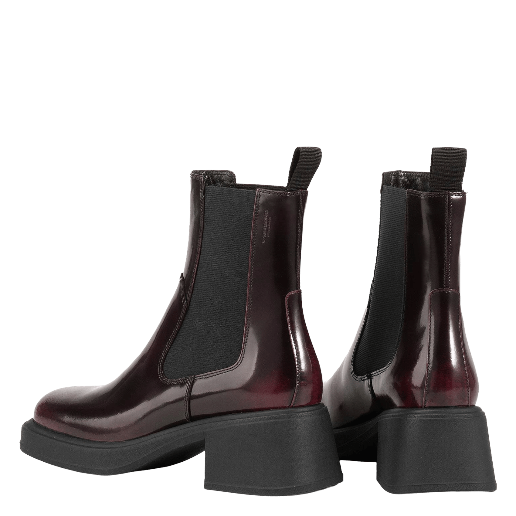 Square-toe patent leather boots VAGABOND Red