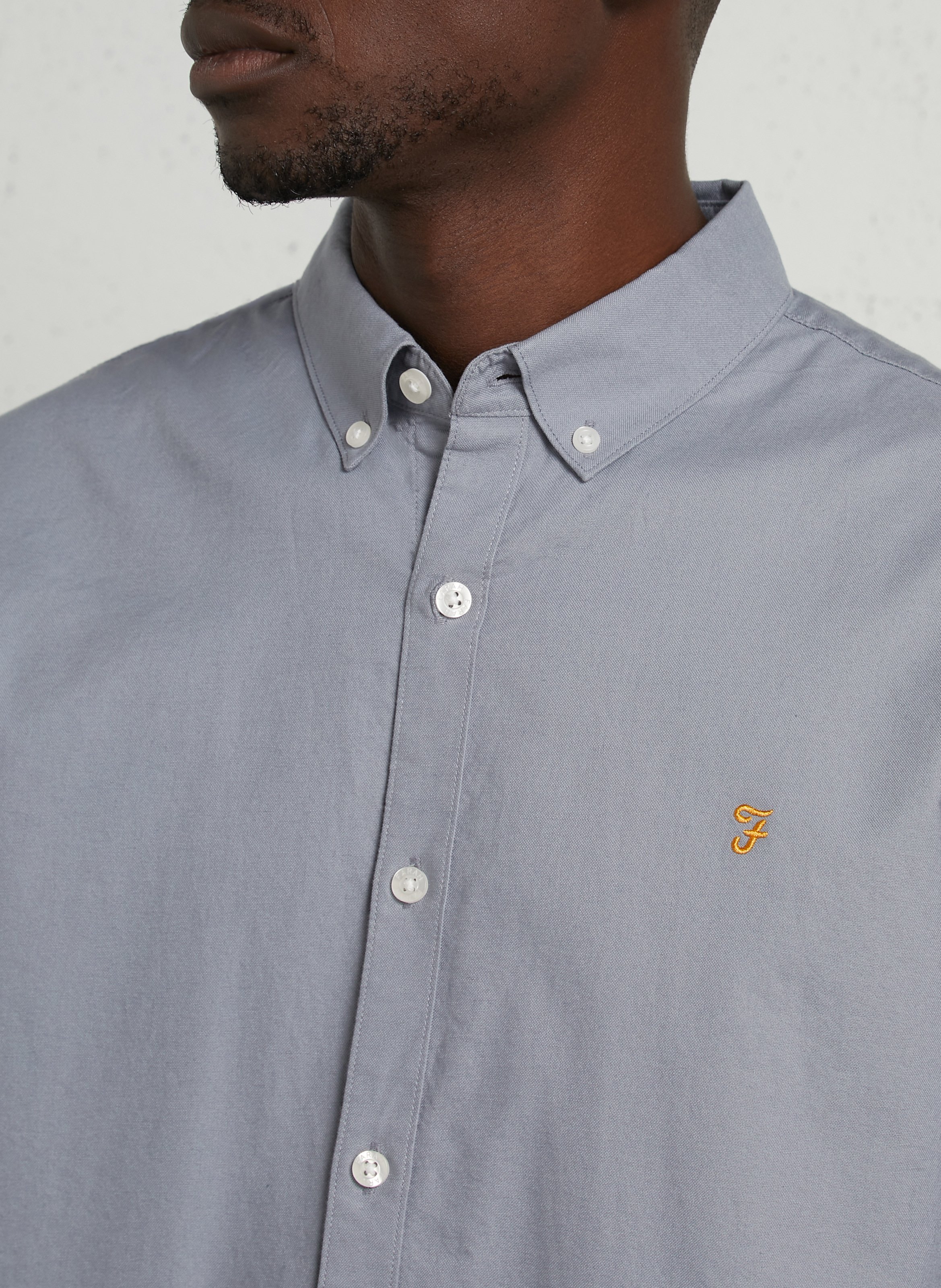 Chemise slim-fit en coton biologique FARAH Bleu