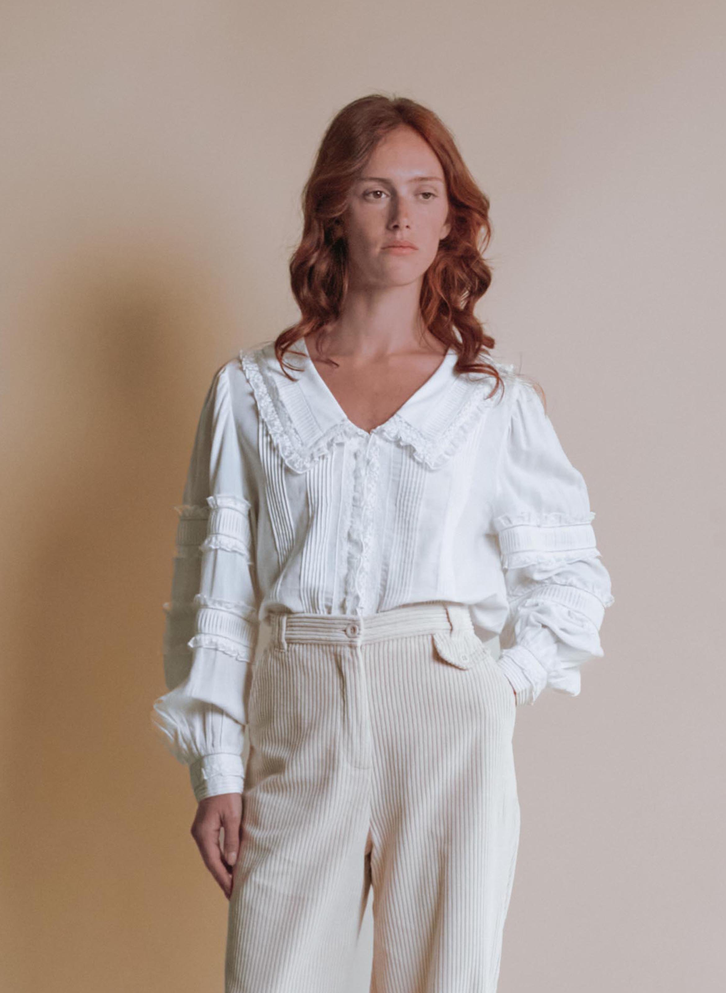 Bluse mit V-Ausschnitt aus Bio-Baumwolle EMILE ET IDA