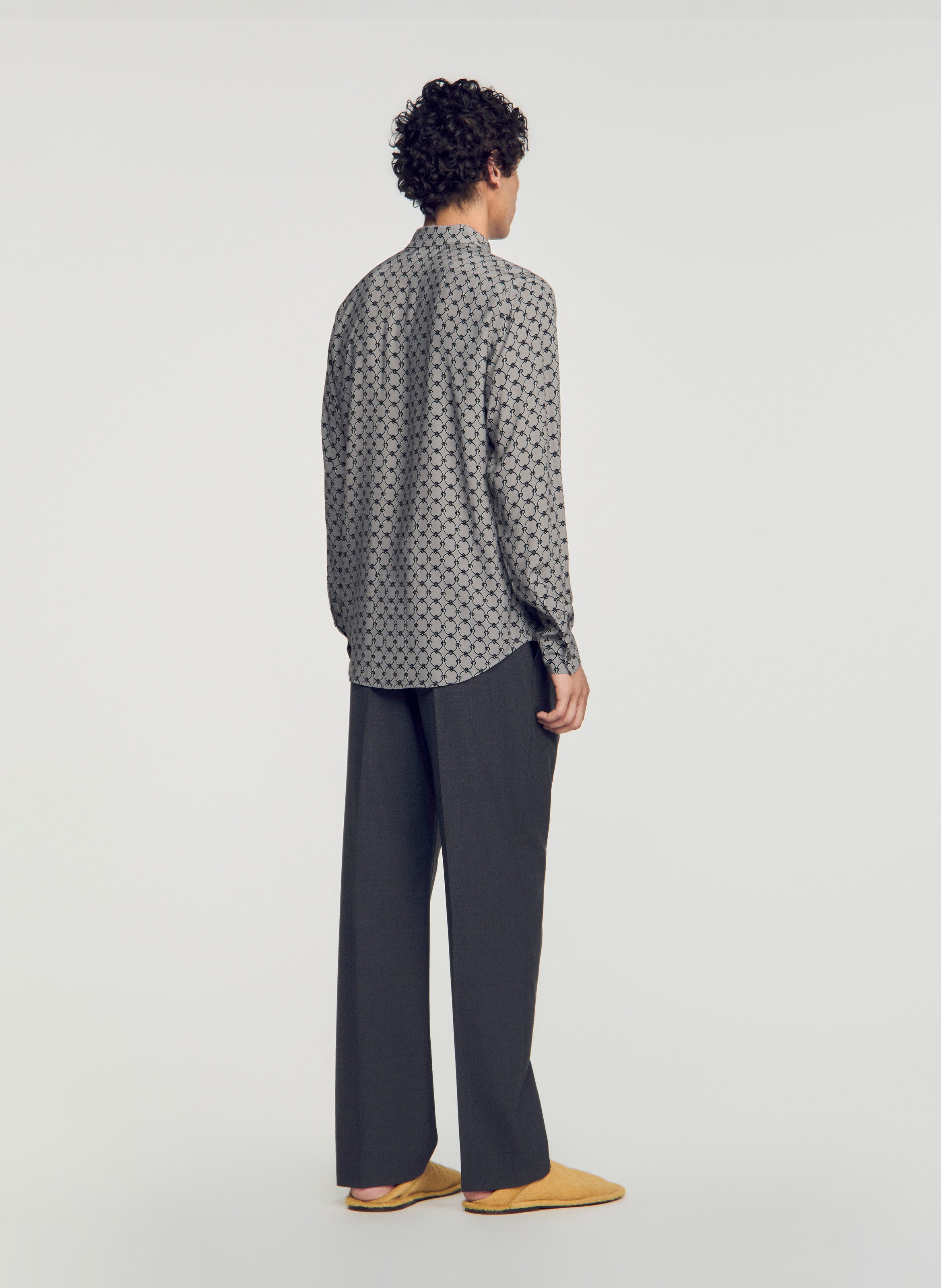 Chemise droite imprimée SANDRO Gris