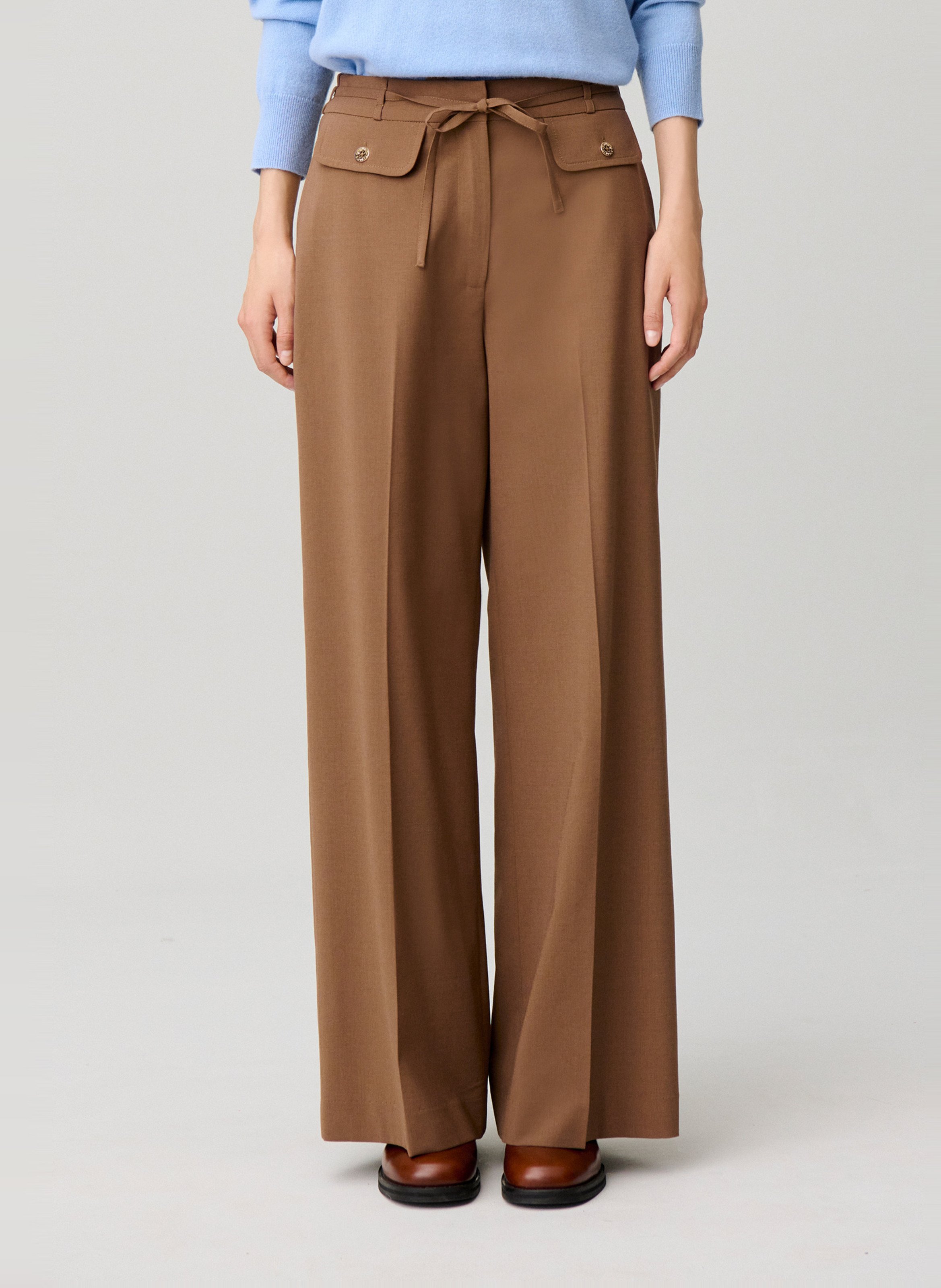 Wijde broek | wolblend CLAUDIE PIERLOT Beige
