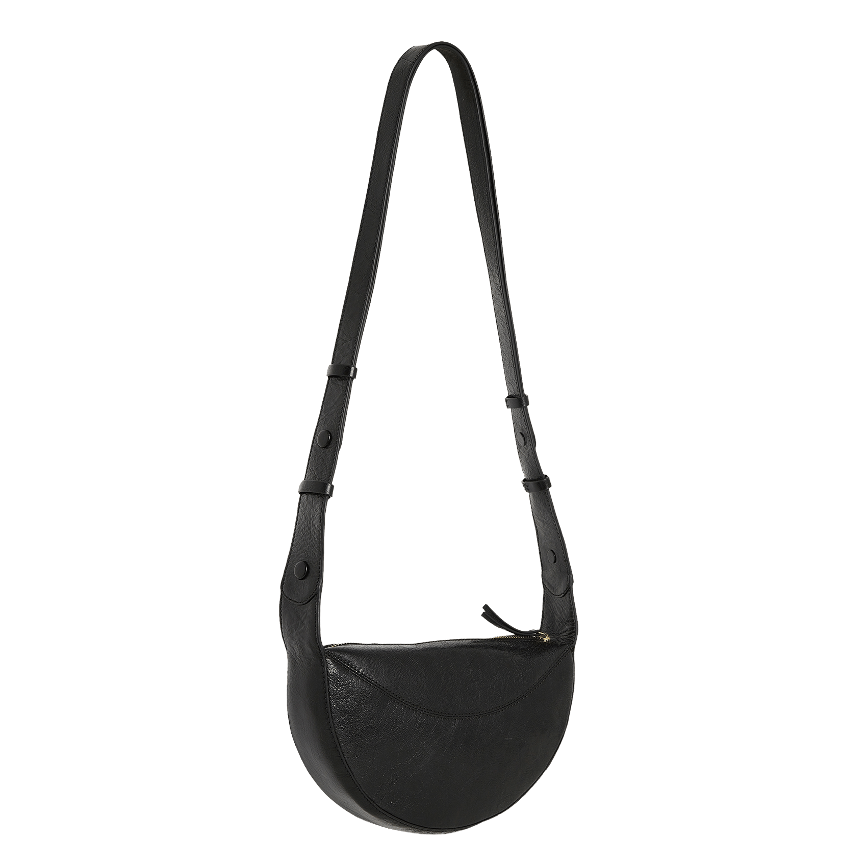 Halbmond-Schultertasche aus Leder COTELAC ACOTE Schwarz