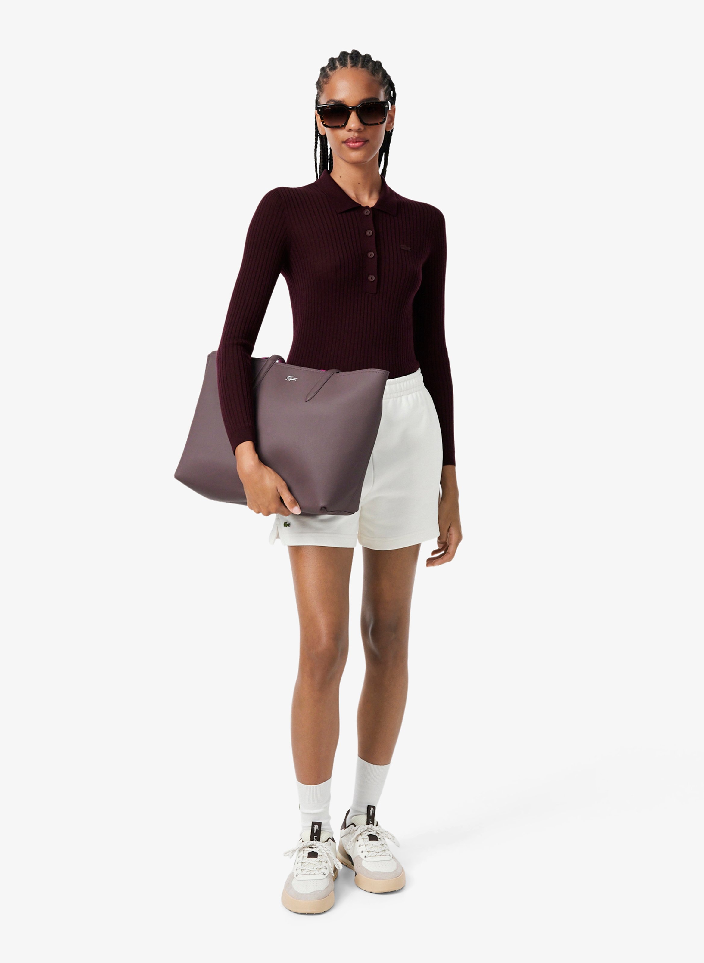Eng anliegender Wollpullover mit Polokragen LACOSTE Rot