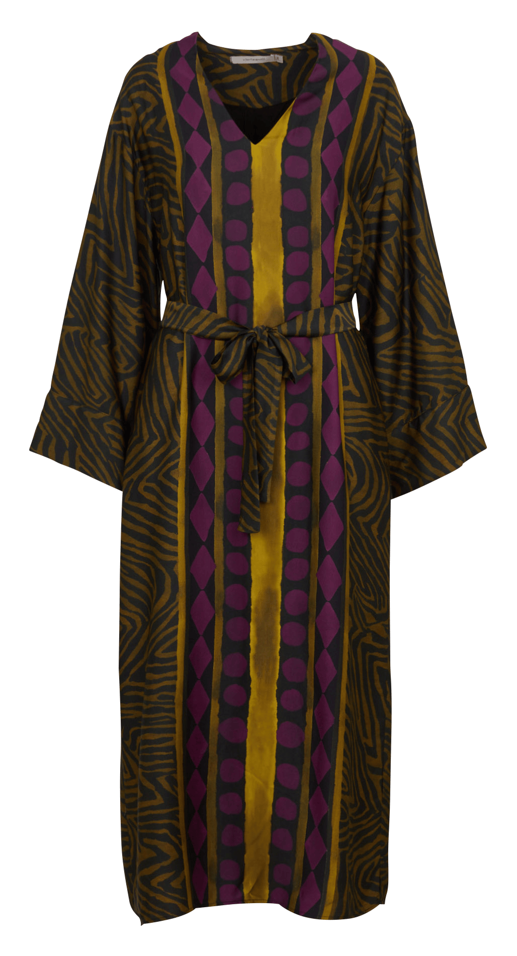 Lange jurk met ceintuur en print LA FEE MARABOUTEE Veelkleurig