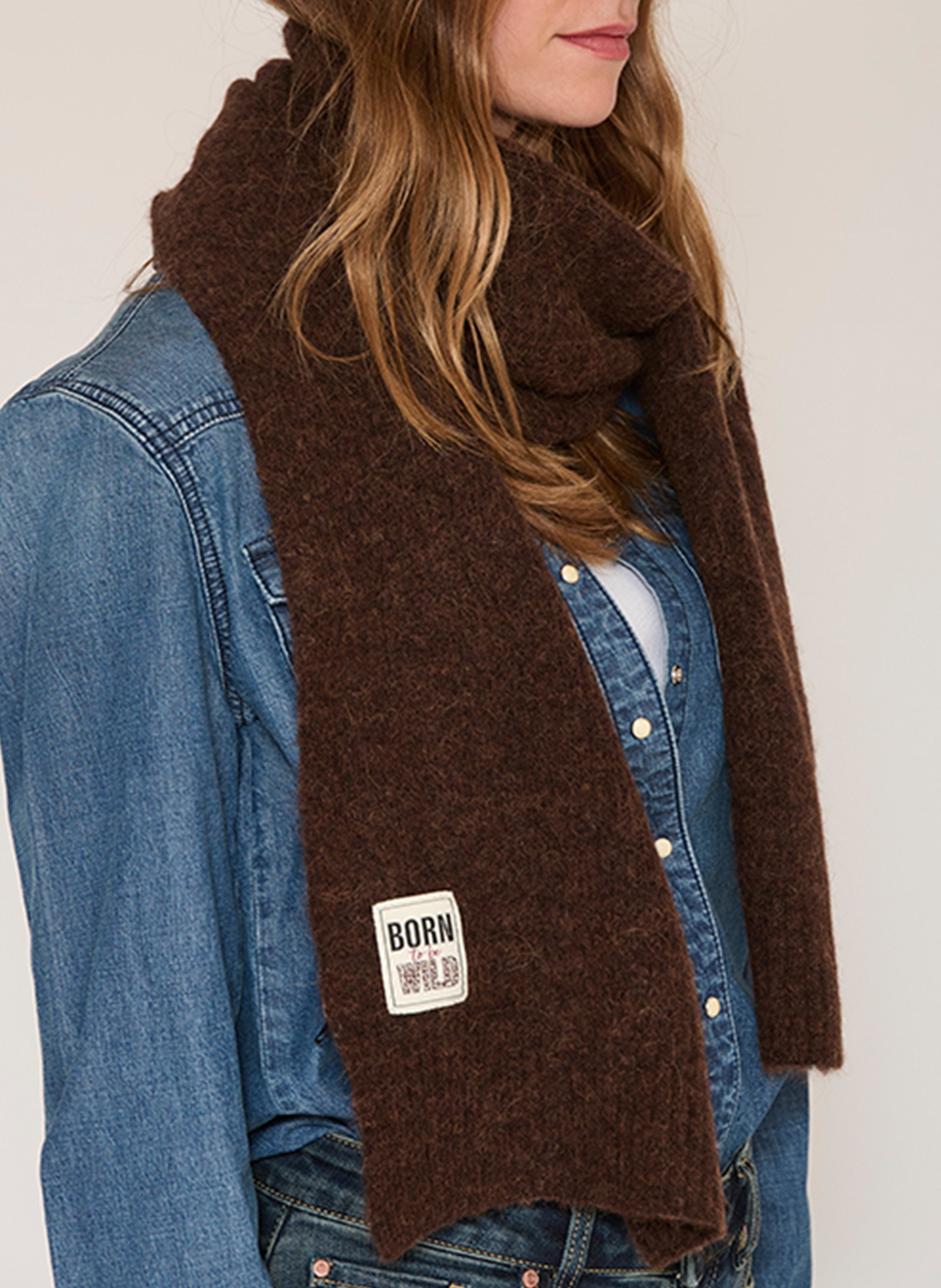 Wool-blend scarf MKT Brown