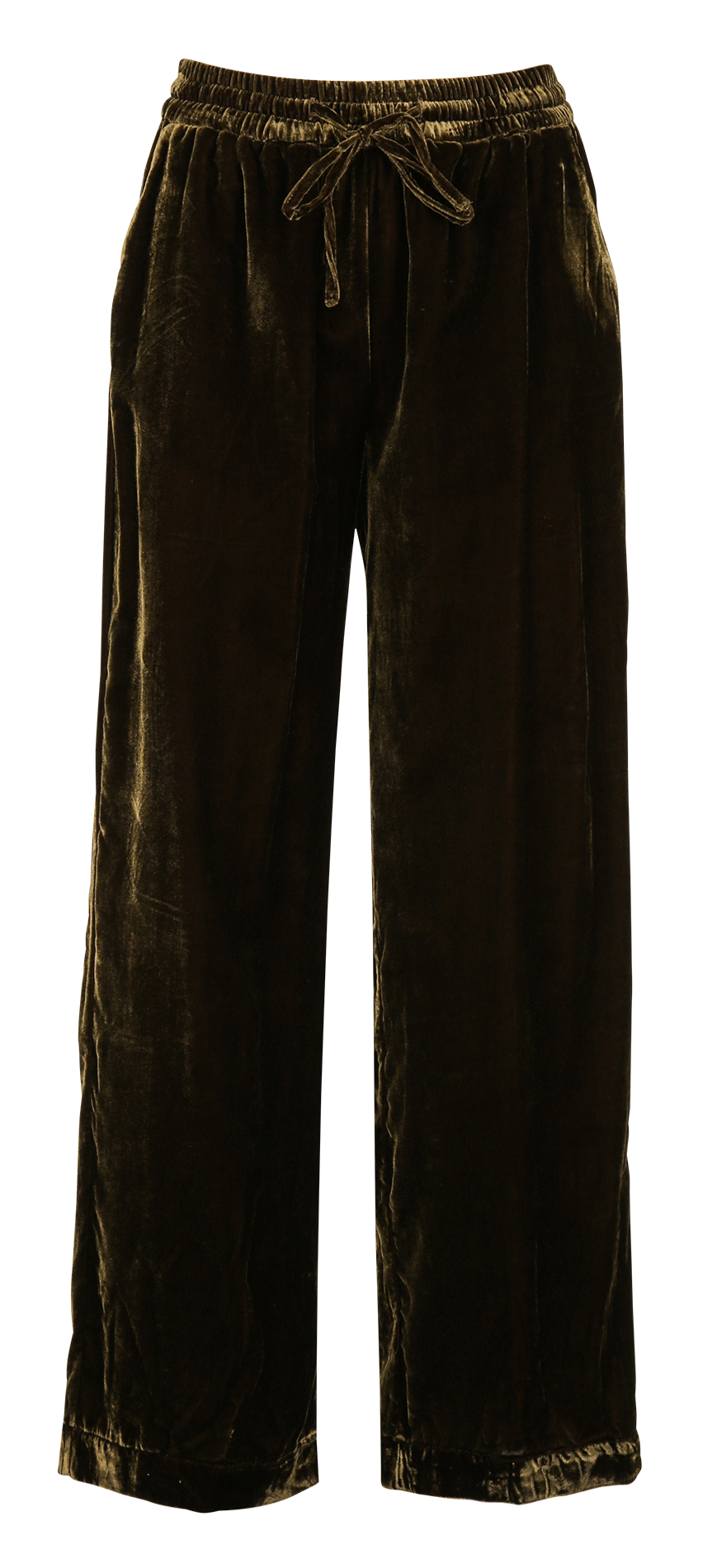 Wijde broek van velours met hoge taille LA FEE MARABOUTEE Bruin