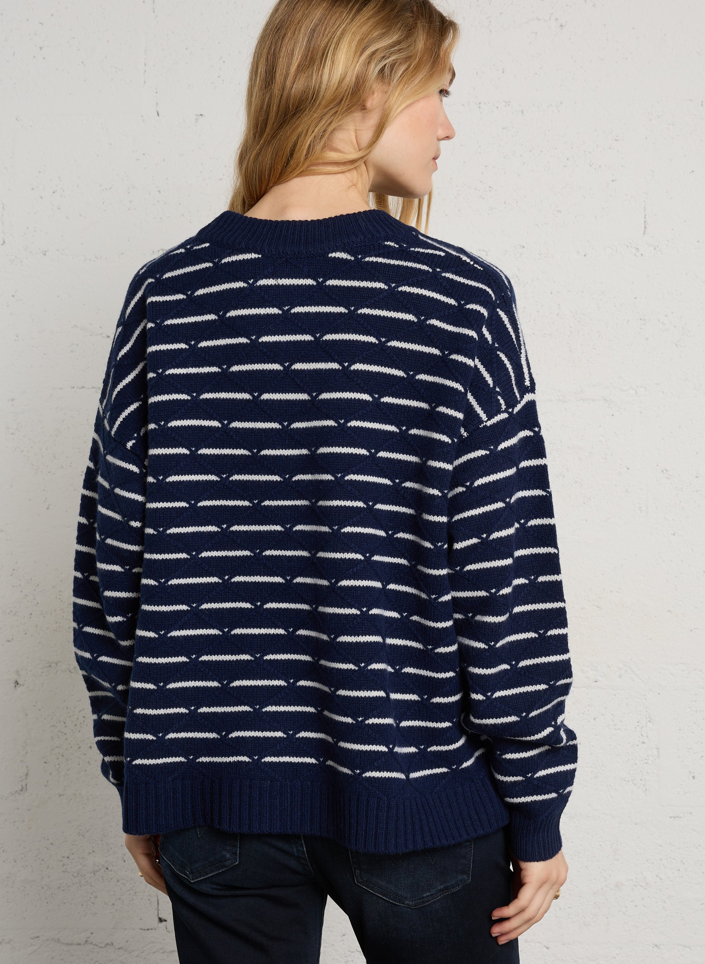 Straight wool striped sweater BENSIMON Blue