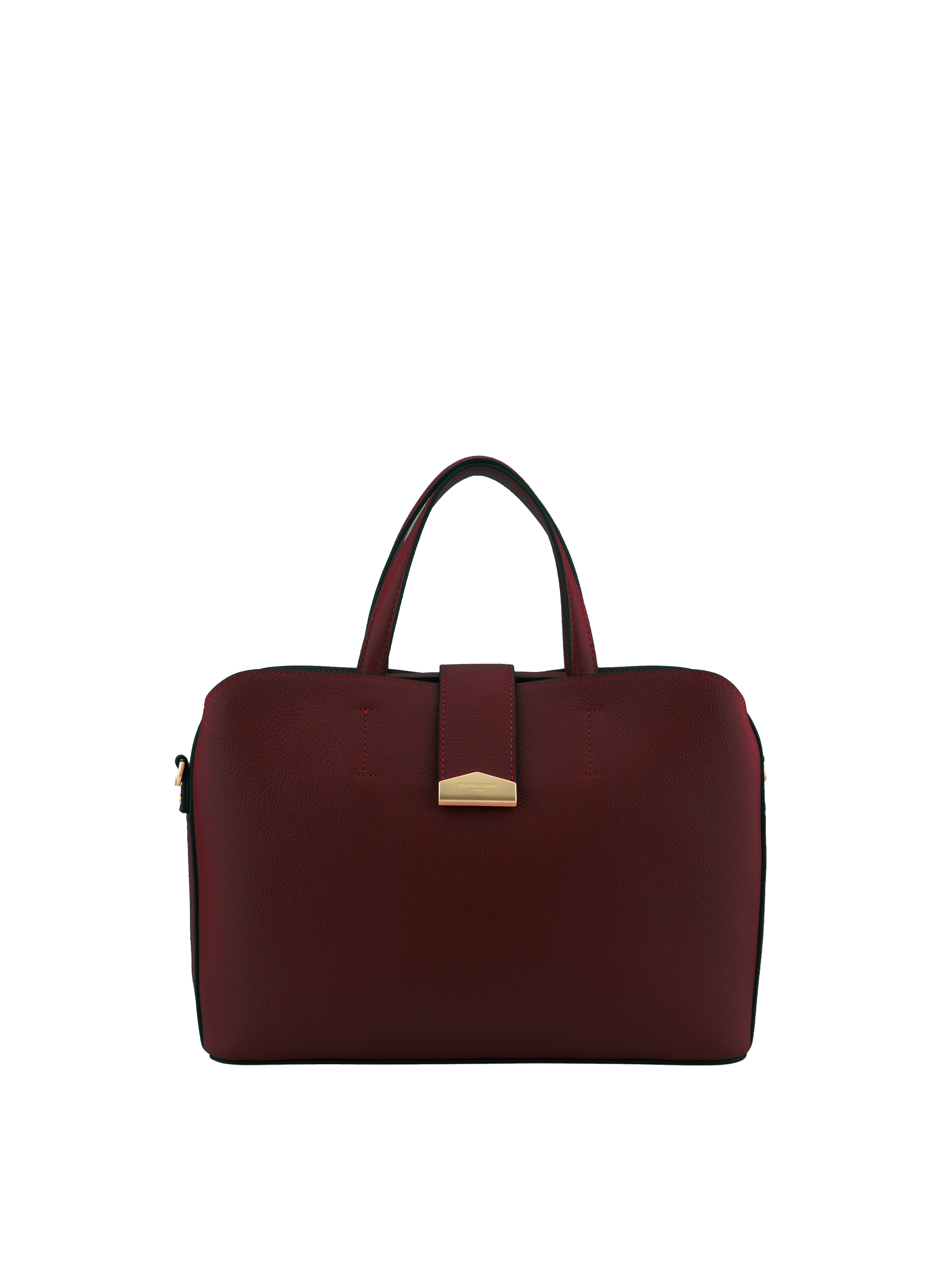 Calfskin leather handbag POURCHET Red