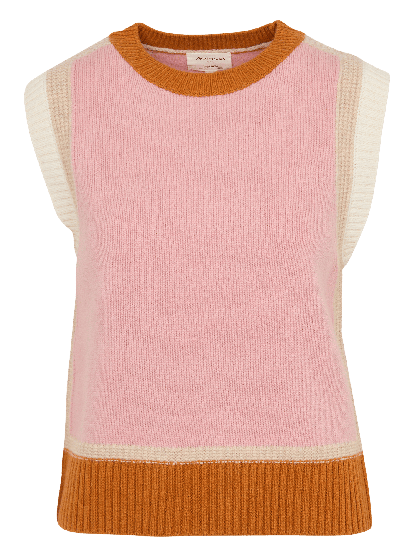 Pull droit en laine MAISON 123 Rose