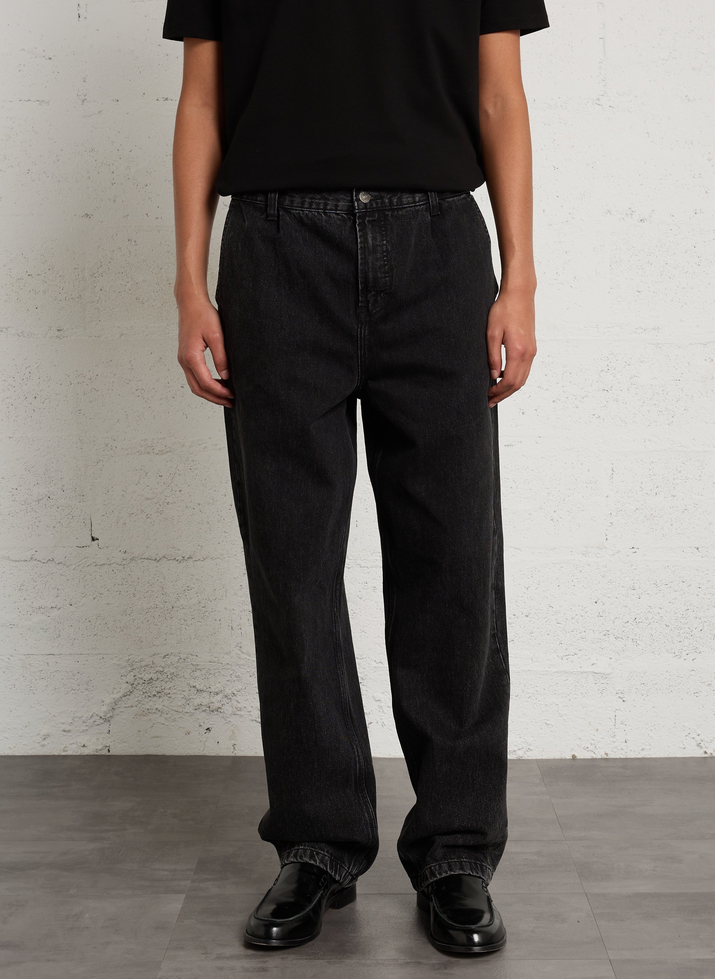 Jean large en coton SOLID Bleu