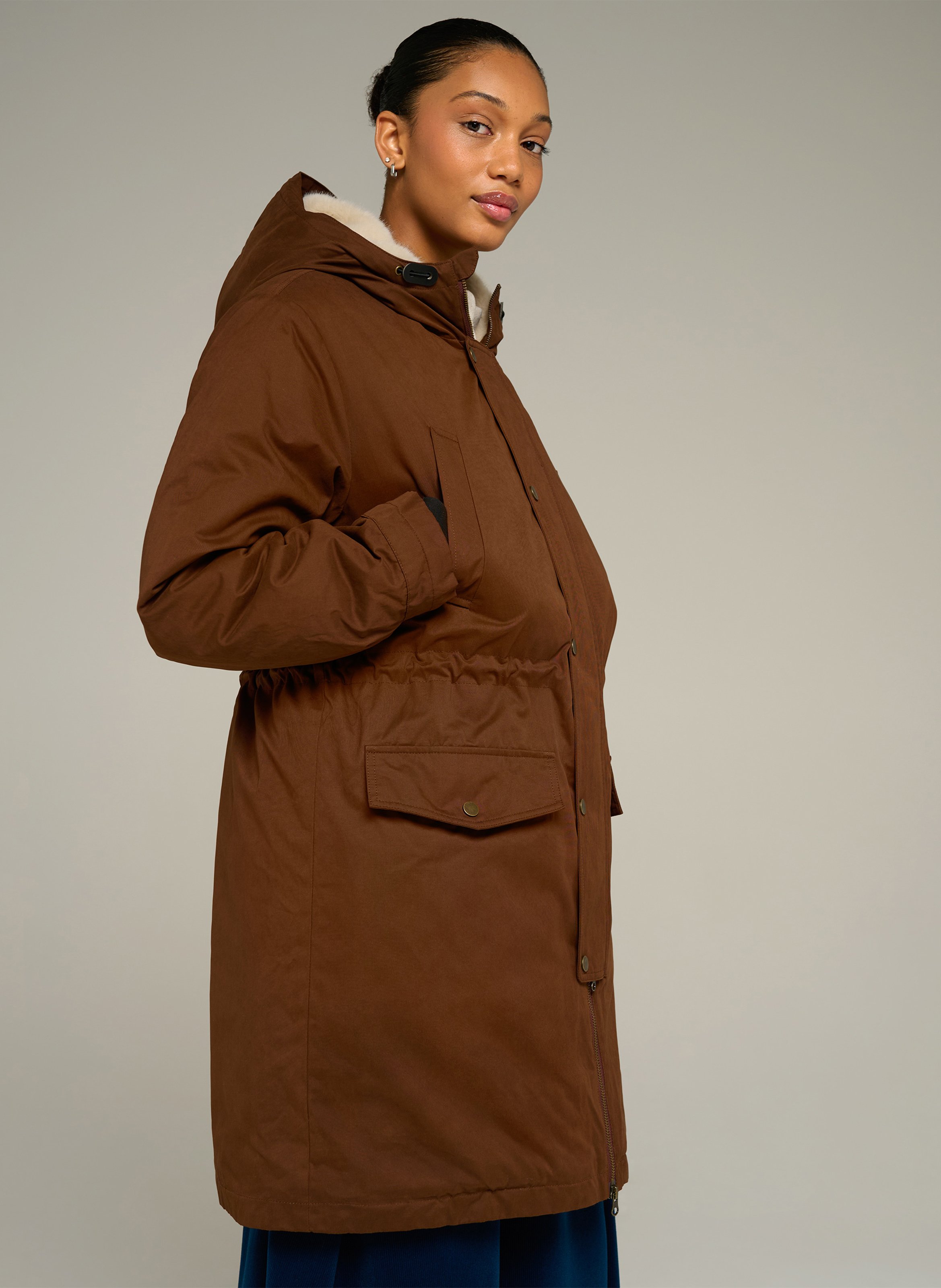 Parka mi-longue à capuche  COTELAC ACOTE Marron