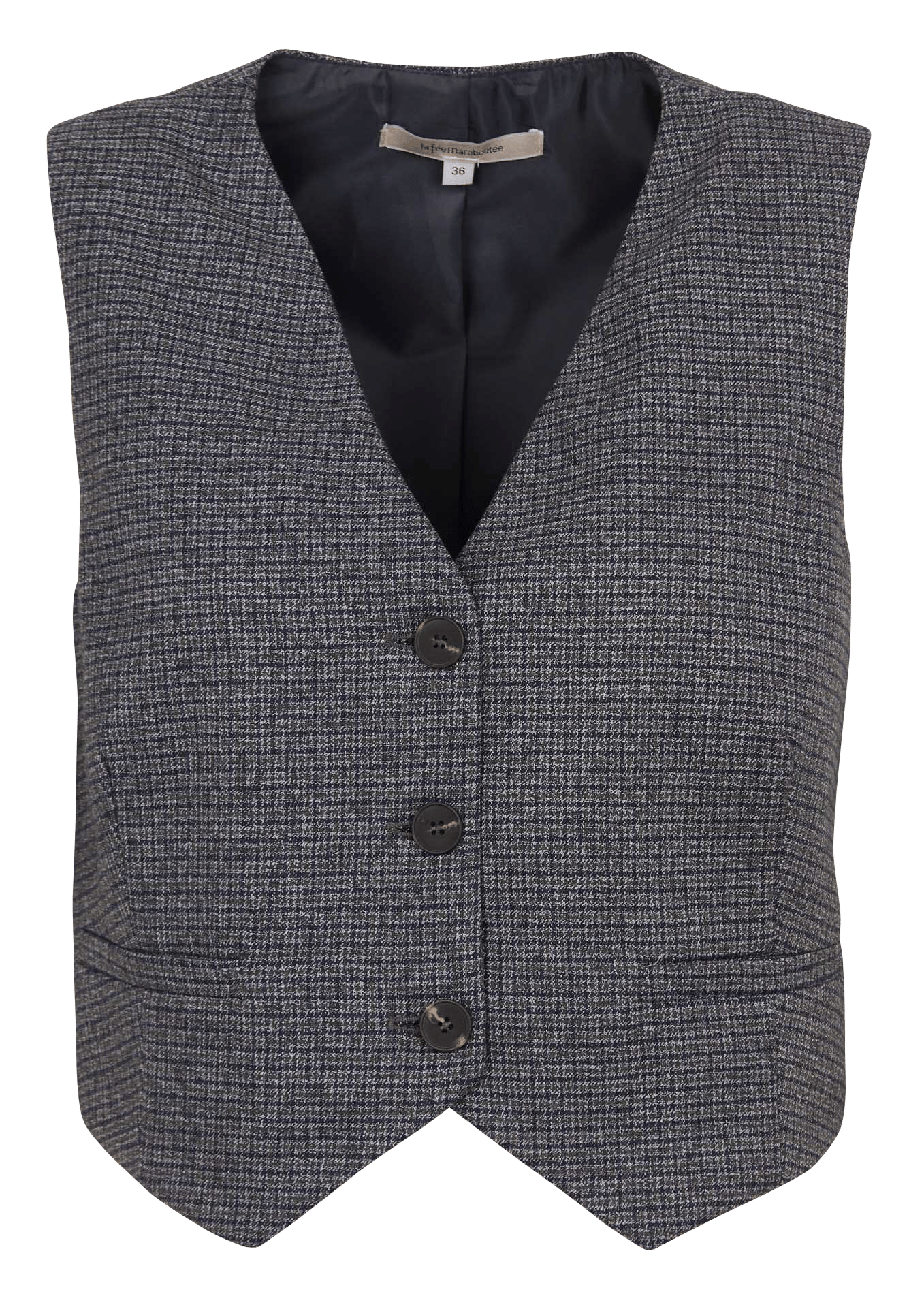 Gilet sans manches col V LA FEE MARABOUTEE Gris