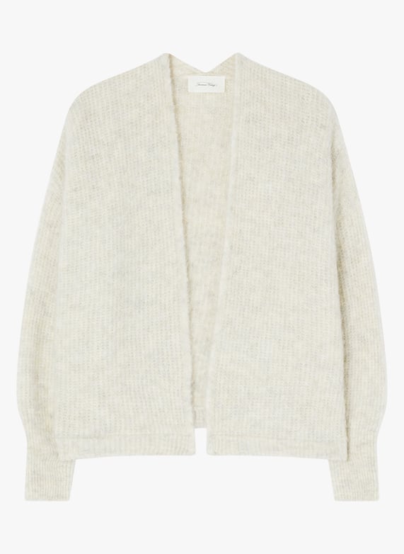 Gilet ouvert en laine et alpaga mélangé East Beige American