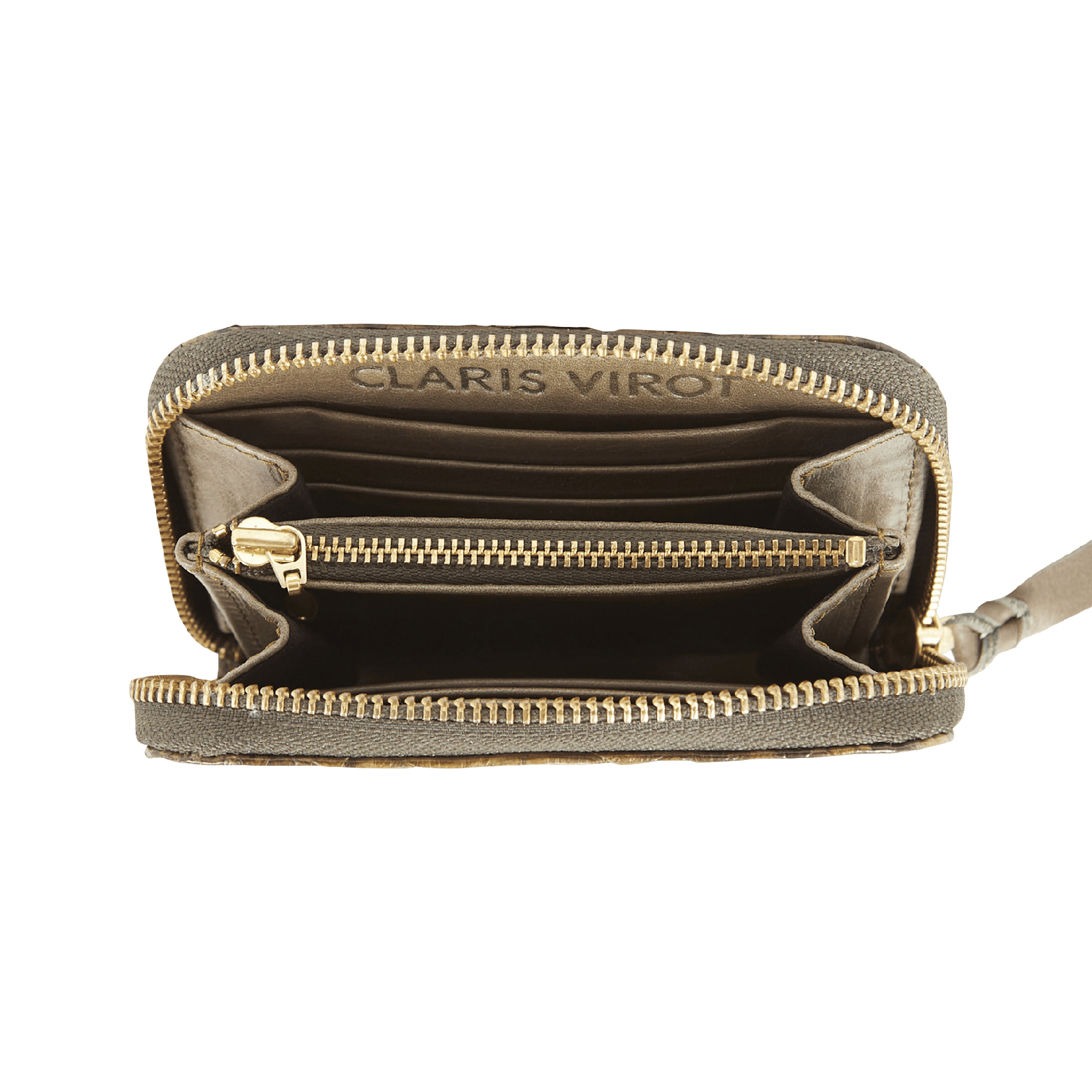 Snakeskin wallet CLARIS VIROT Khaki