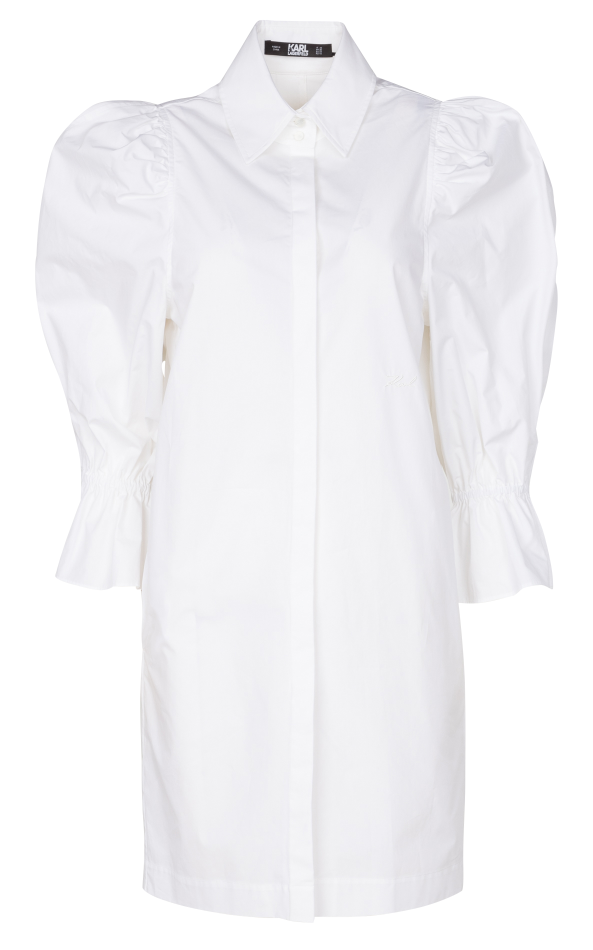 Midi dress with classic collar KARL LAGERFELD White