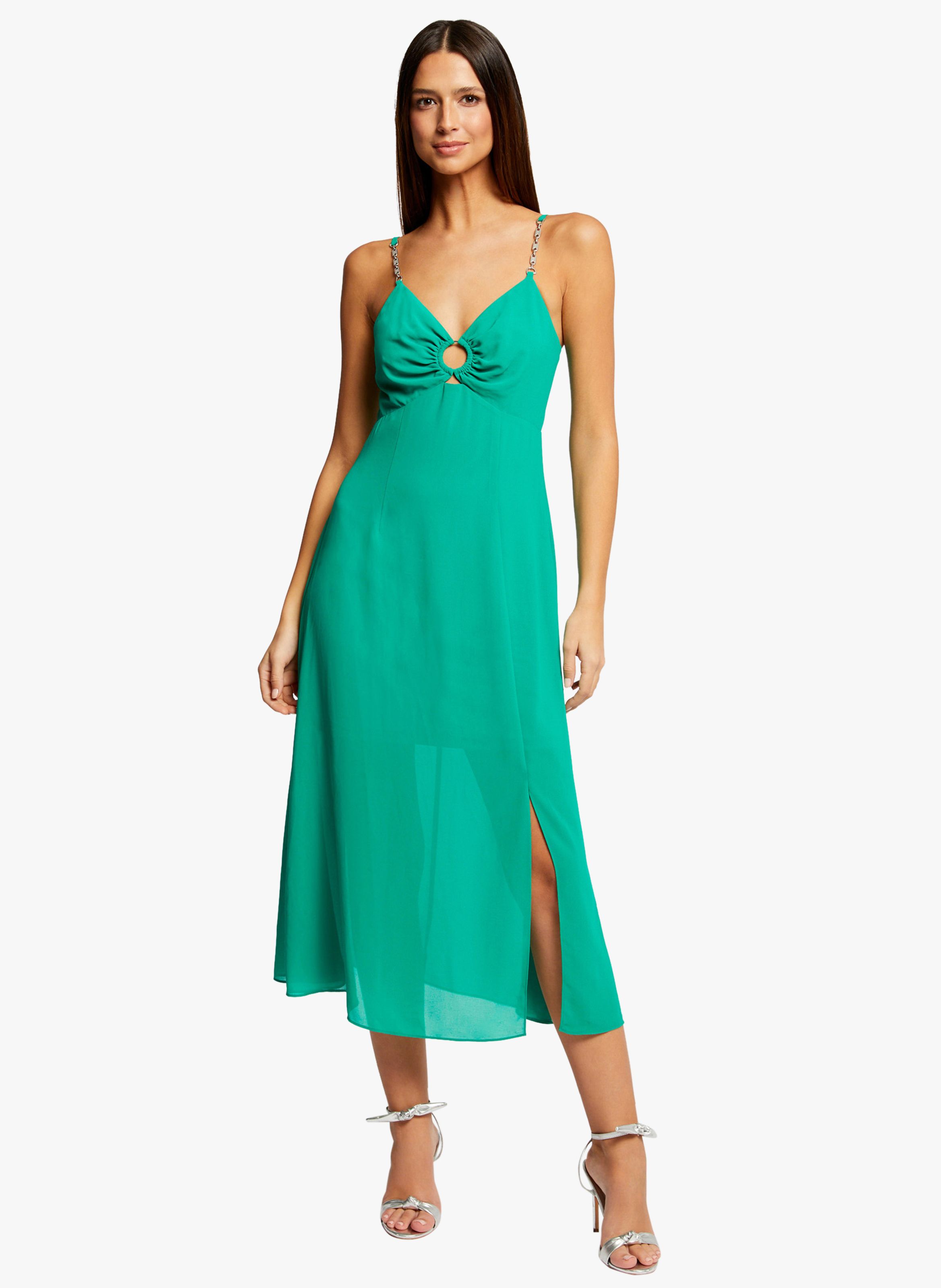 Robe longue vas e bretelles cha nes Vert