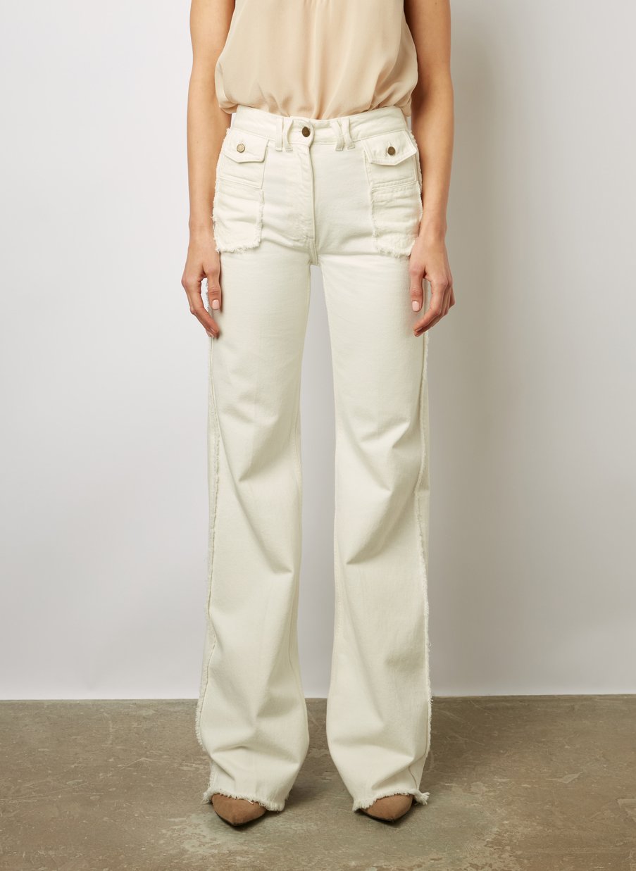 High-rise cotton bootcut jeans GERARD DAREL Beige