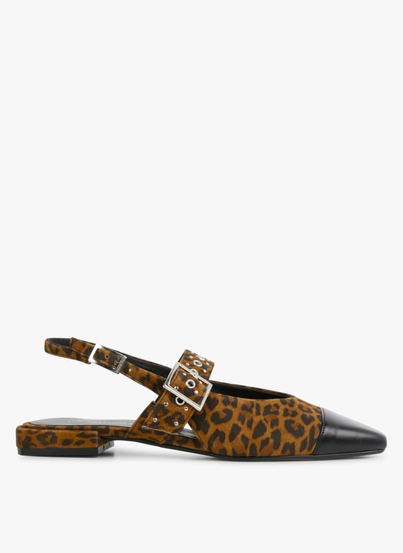 Flat Leather Sandals With Leopard Print Vel Imp Leo Mellow Yellow Women 16 38 340 0941 VEL IMP LEO VEL IMP LEO Place des Tendances United Kingdom