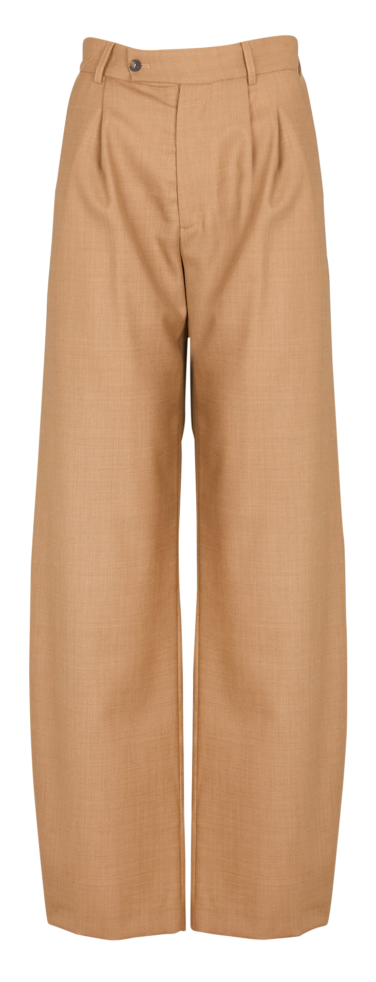 Wide-leg pleated wool-blend pants MARGAUX LONNBERG Brown