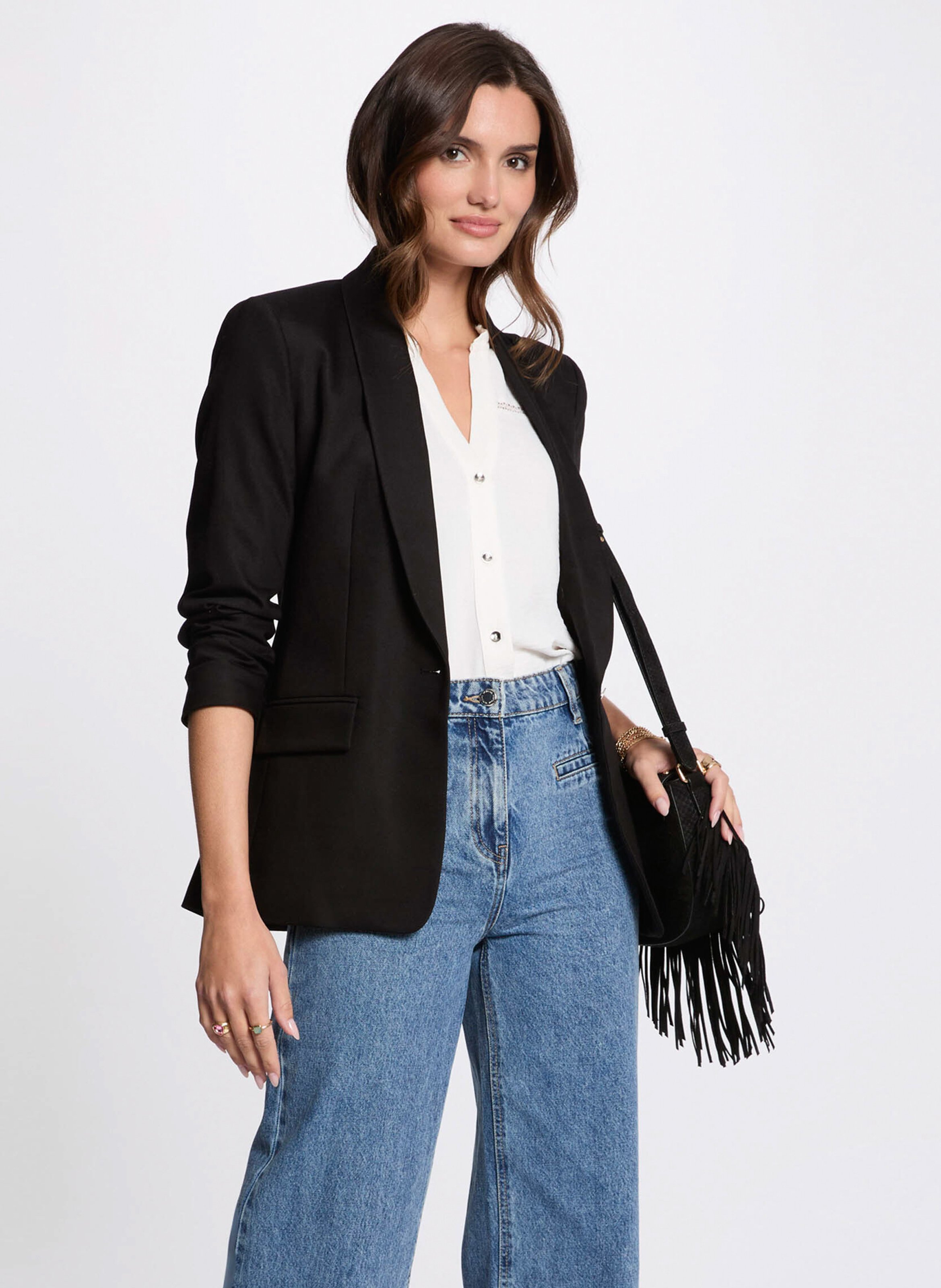 Cotton-blend blazer MORGAN