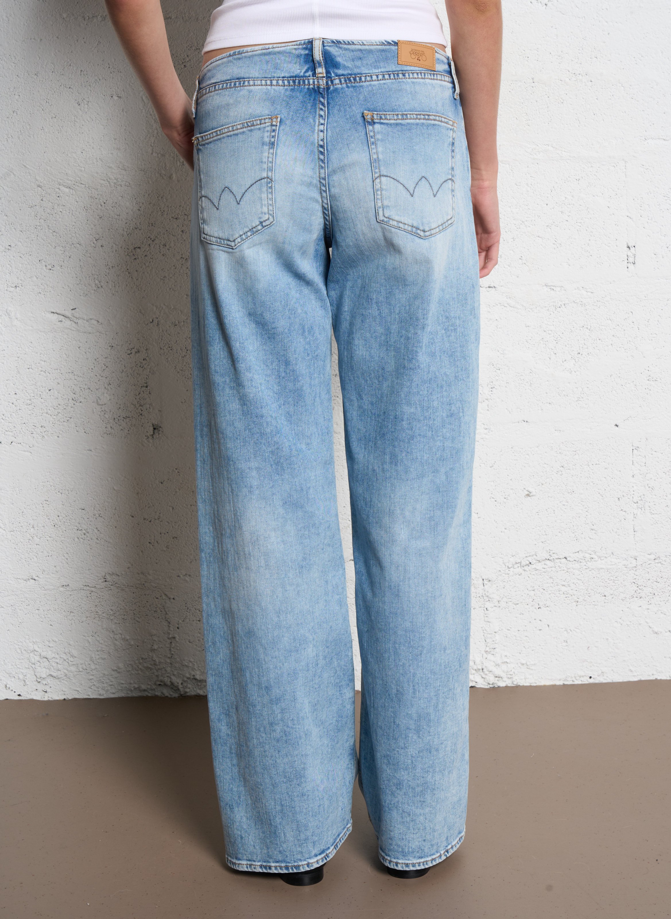 Jean droit en coton mélangé LE TEMPS DES CERISES Bleu