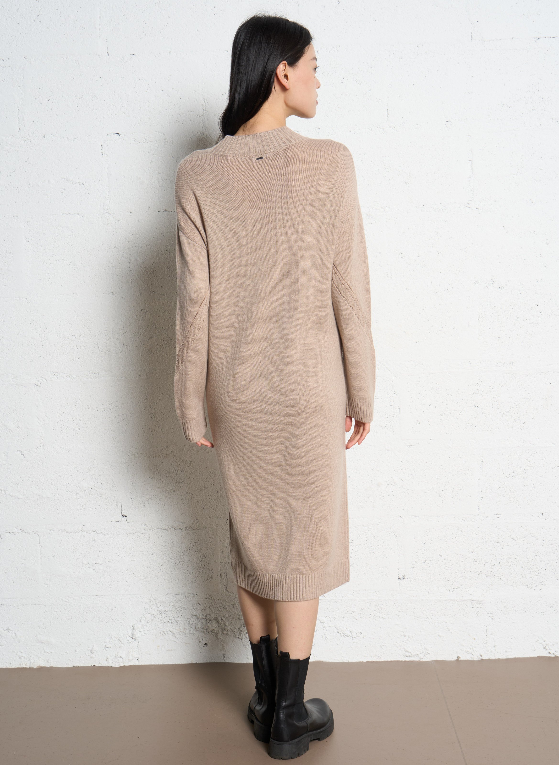 Devoiler short jersey dress with 3/4 sleeves IKKS Beige