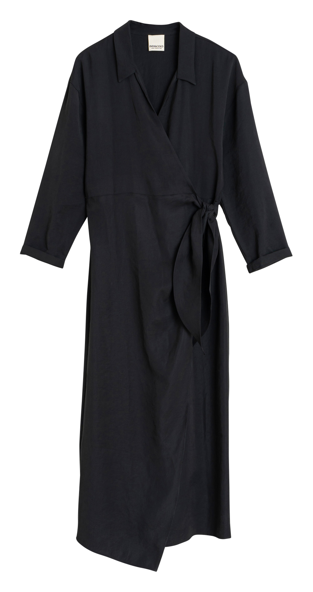 Robe longue ceinturée ajustée INDI & COLD Noir
