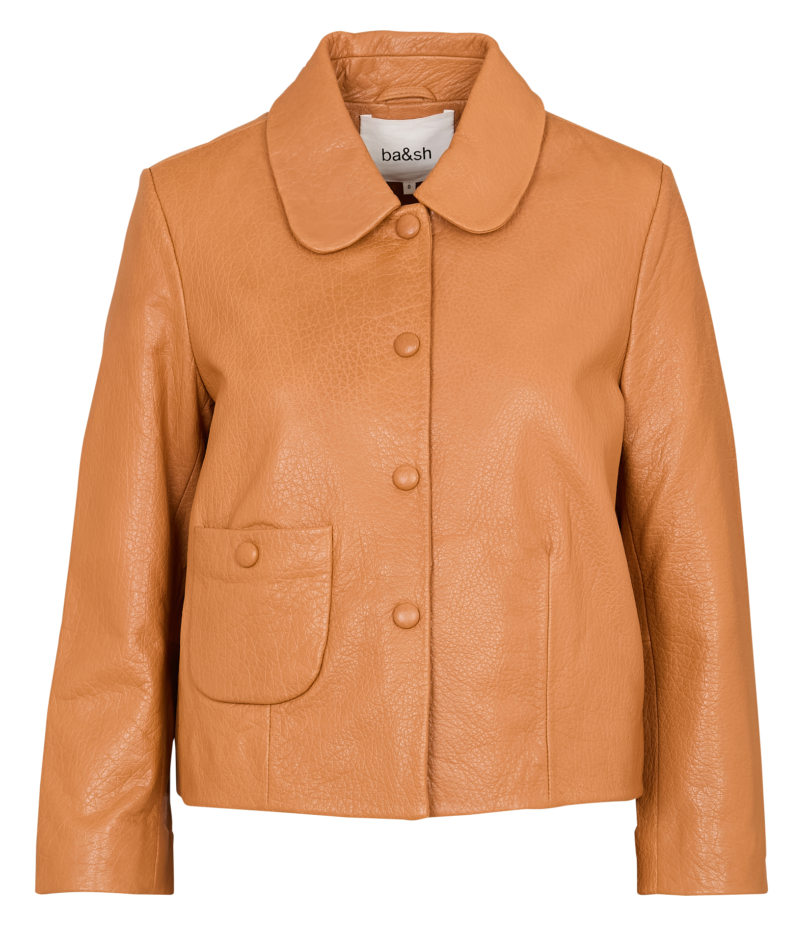 Veste col classique en cuir BA&SH Marron